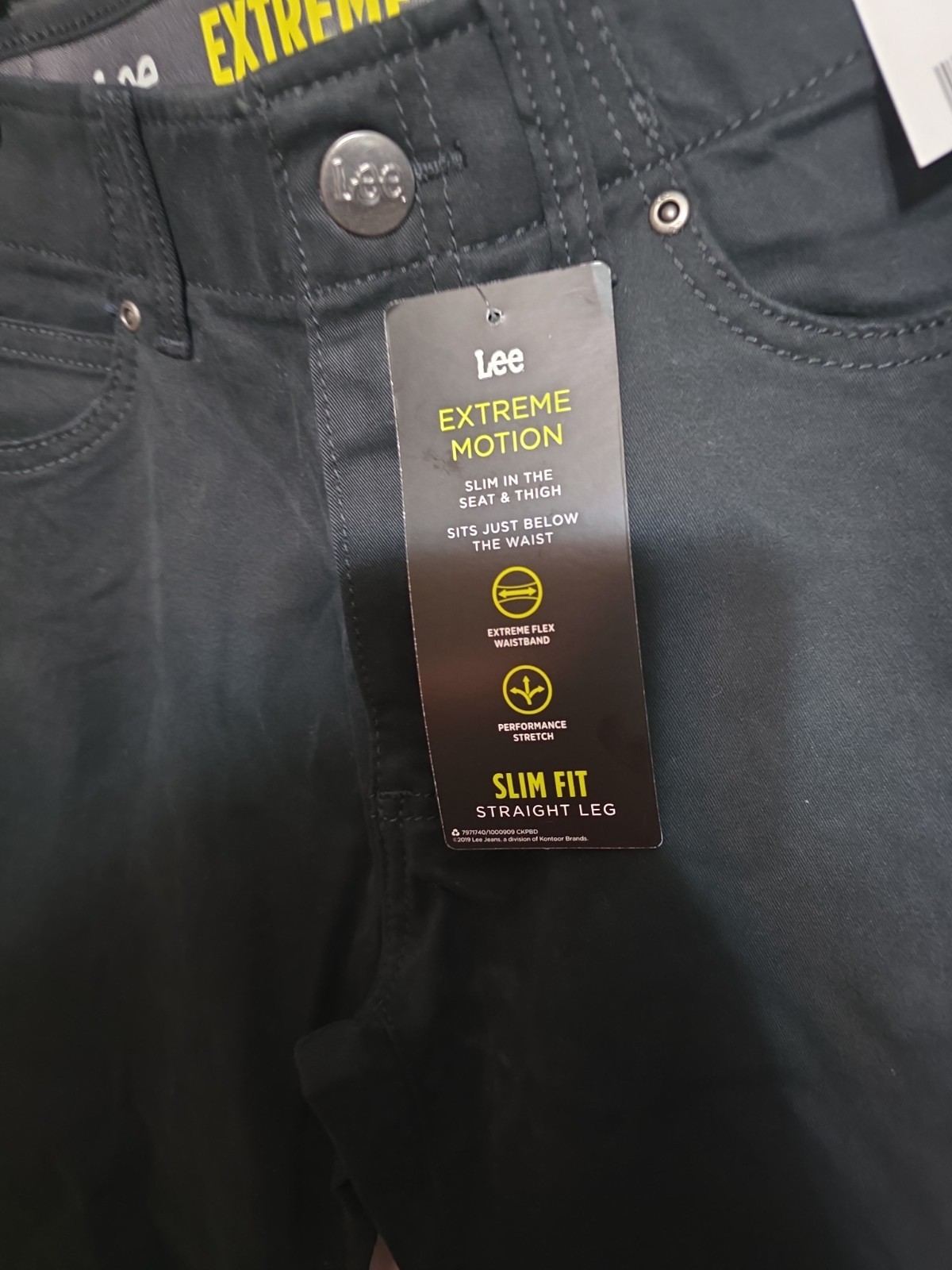 Lee Extreme Motion Black Slim Fit Straight Leg Jeans Pants Mens Size 29×30