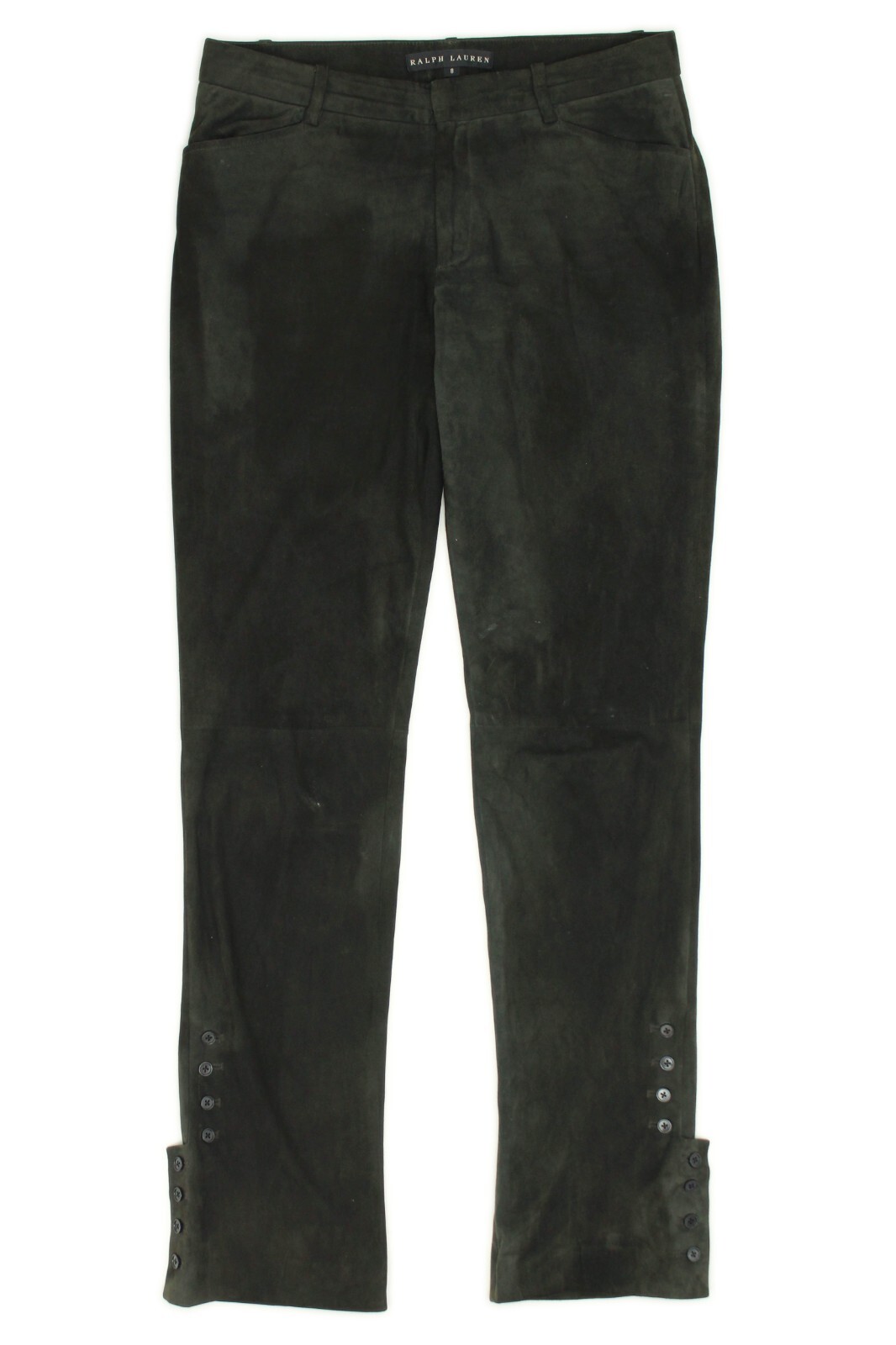 Ralph Lauren Black Label Sample Green Suede Riding Equestrian Kyler Pant 8 Flaws