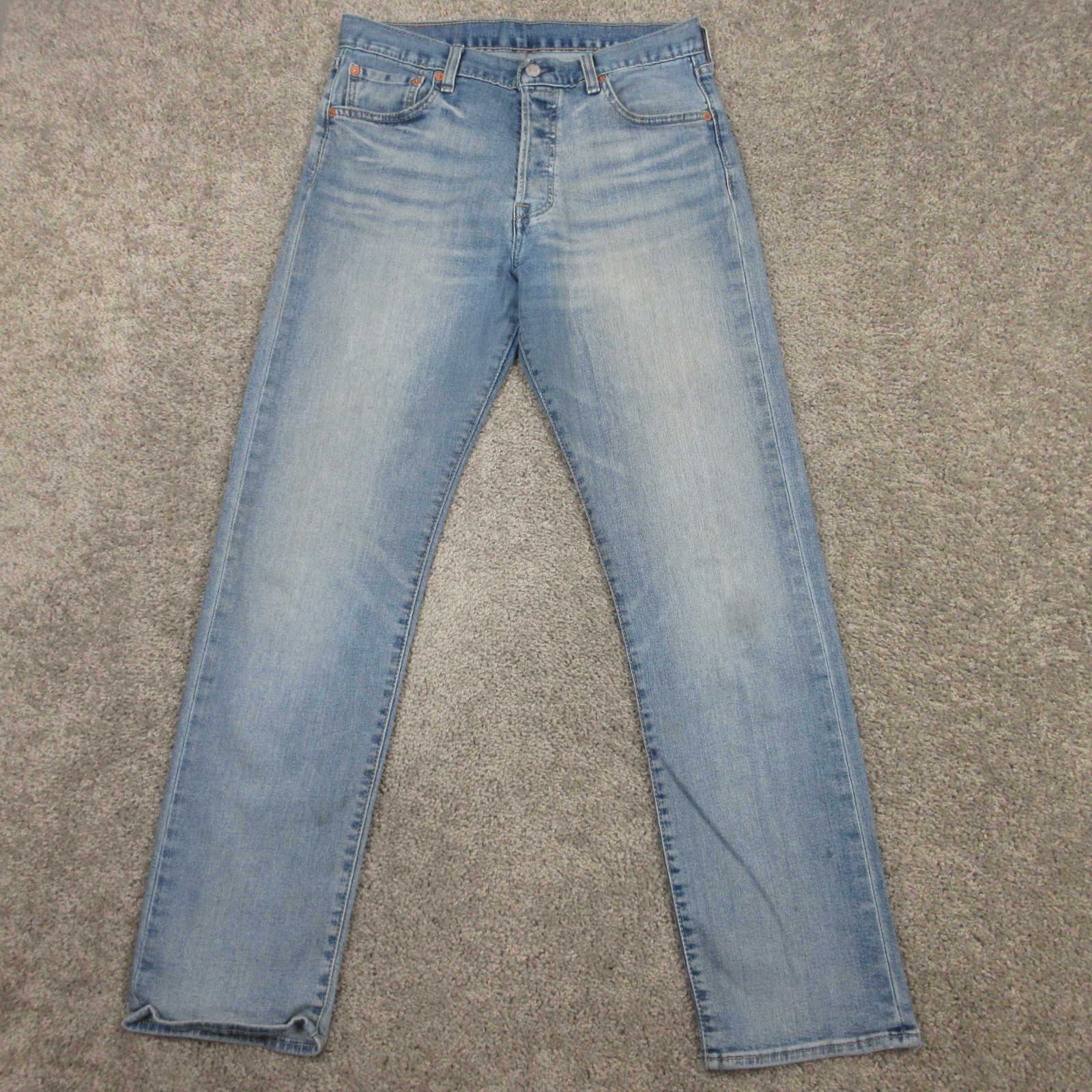 Levis Jeans Mens 30×32 Blue 501 Button Fly Original Straight Faded Denim Pants