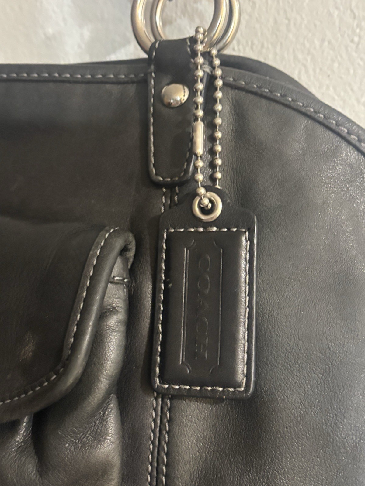 Coach Leah Black Leather Shoulder Bag 13172