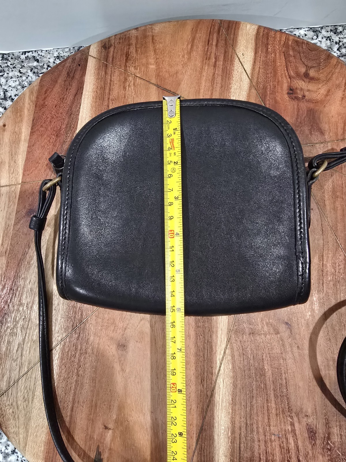 Vintage Coach Abbie Crossbody Bag 9017 Black Leather Zip Top Mini Purse