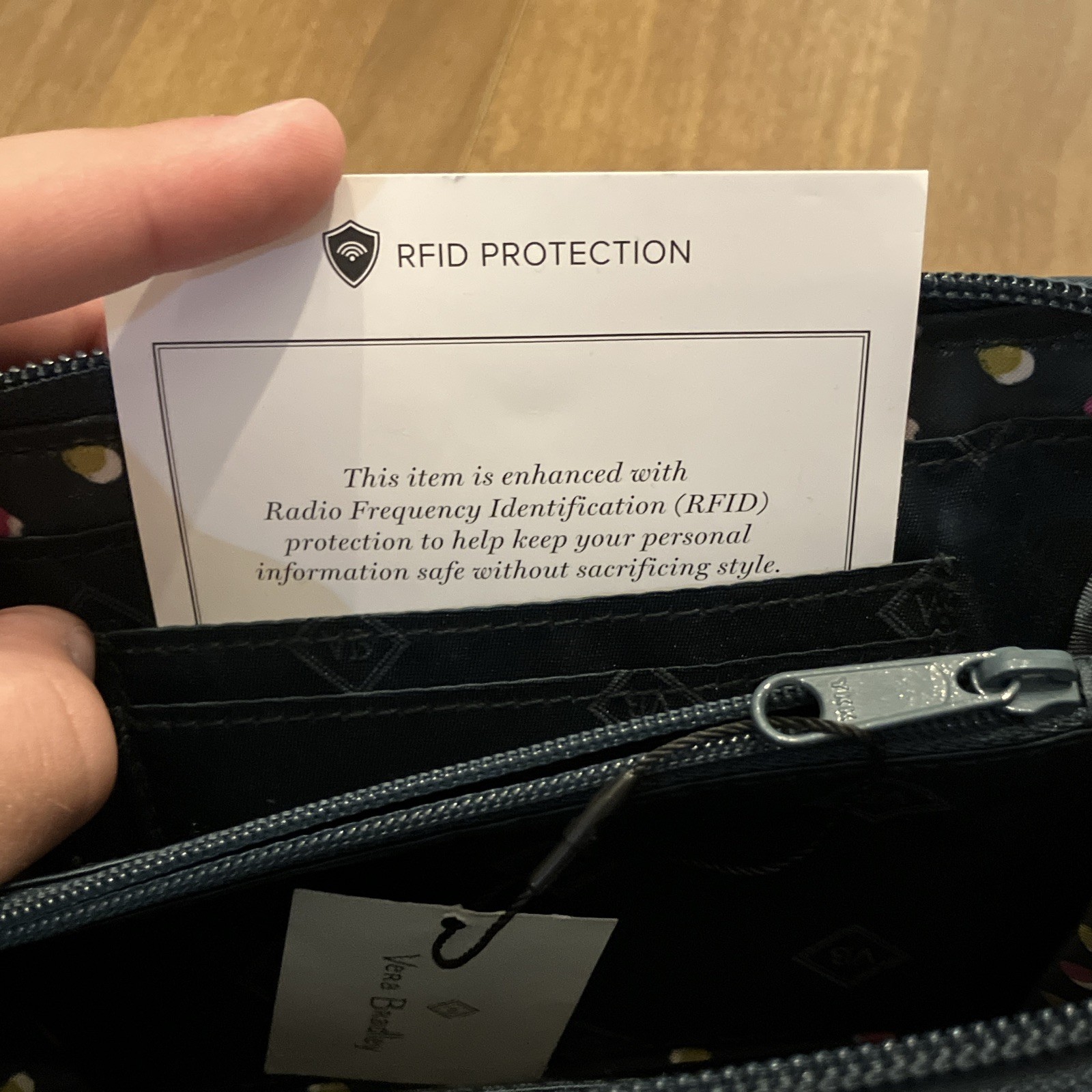 Vera Bradley RFID Protection Grab & Go Wristlet Wallet “Falling Flowers”