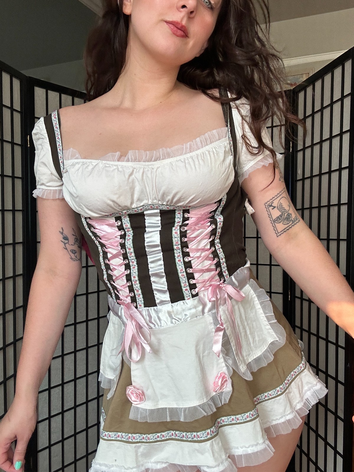 Y2K Bavarian Girl Costume (S) small vintage oktoberfest milkmaid costume German
