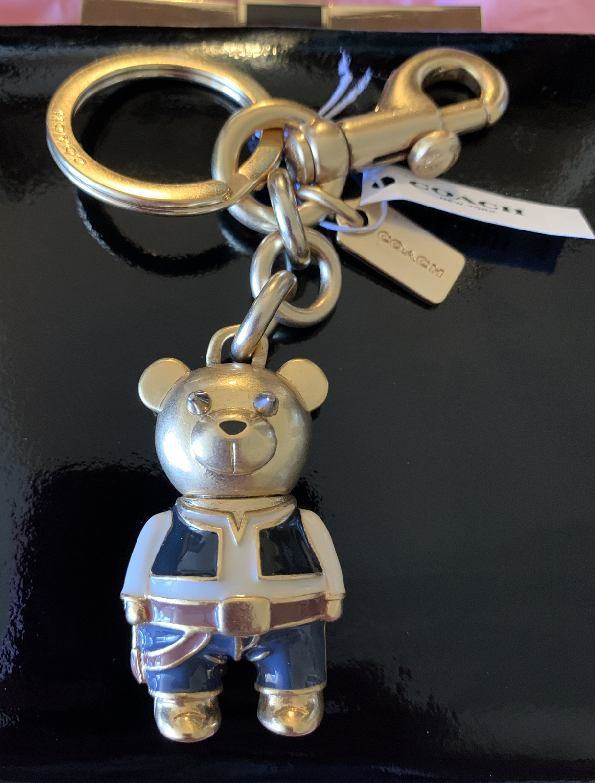 NEW COACH X STAR WARS HAN SOLO BEAR SOLID METAL GOLD TONE/MULTI KEY/FOB CHAIN