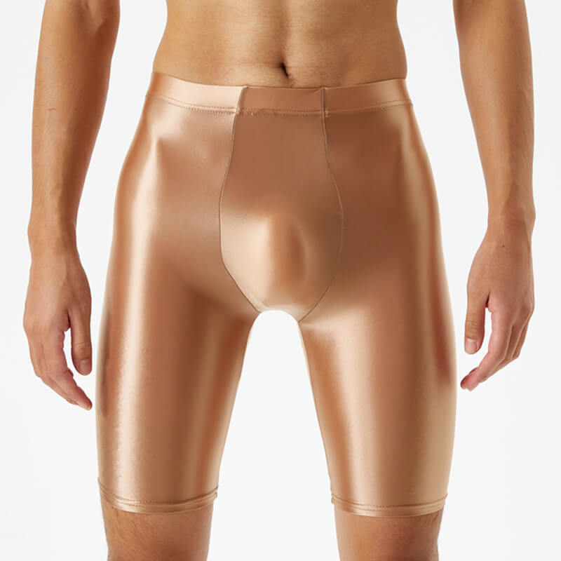 Men’s Wet Look Shiny Satin Tights Underwear Bulge Pouch Boxer Shorts Underpants