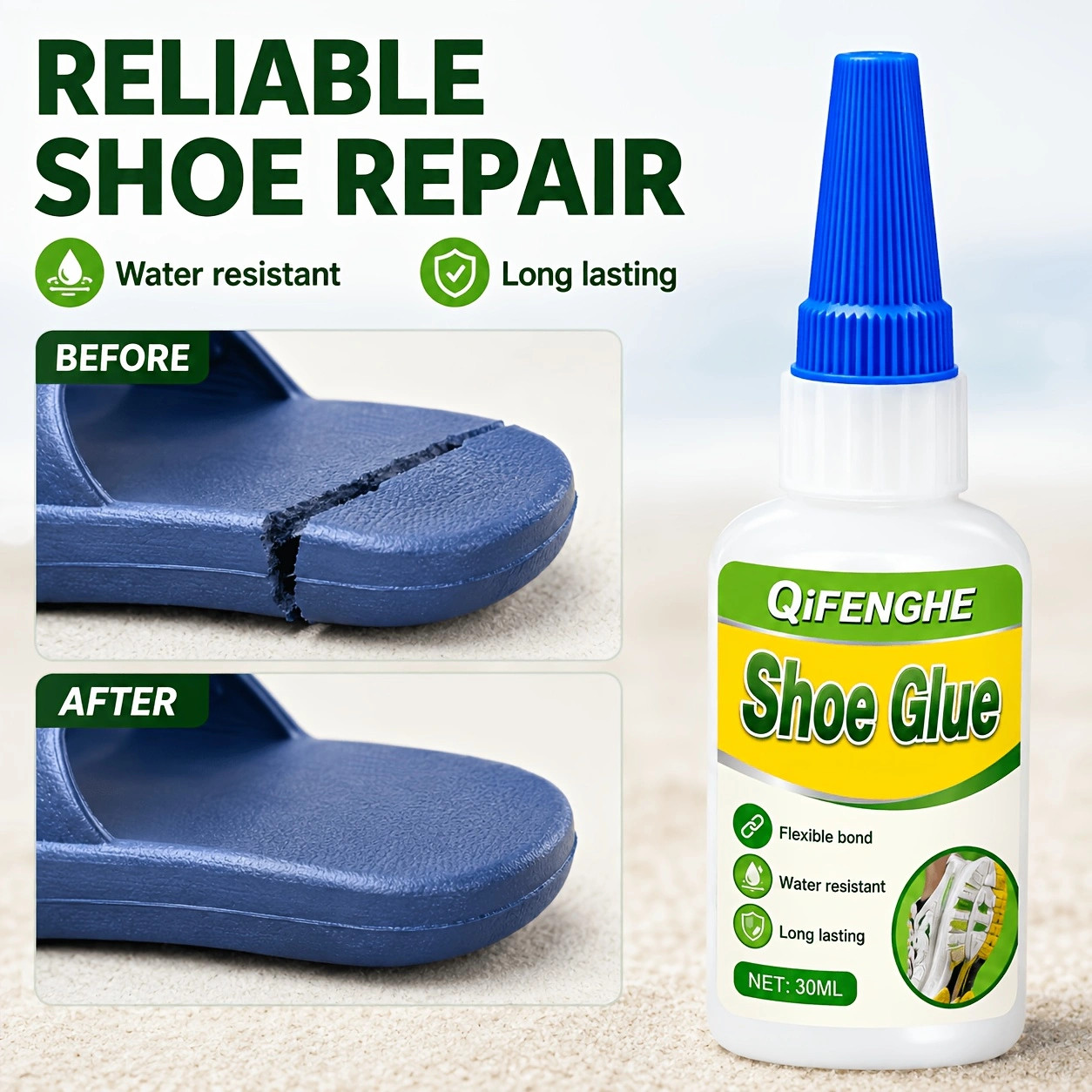 Professional Shoe Repair Glue, Flexible Waterproof Clear Shoe Adhesive