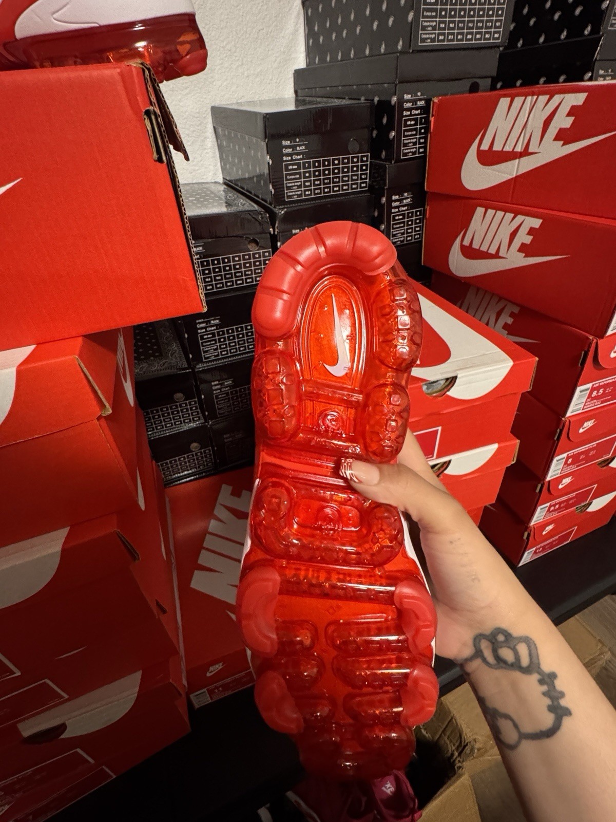 Nike Air VaporMax Plus White/Red Low Top Lace-Up Men’s Athletic Sneakers