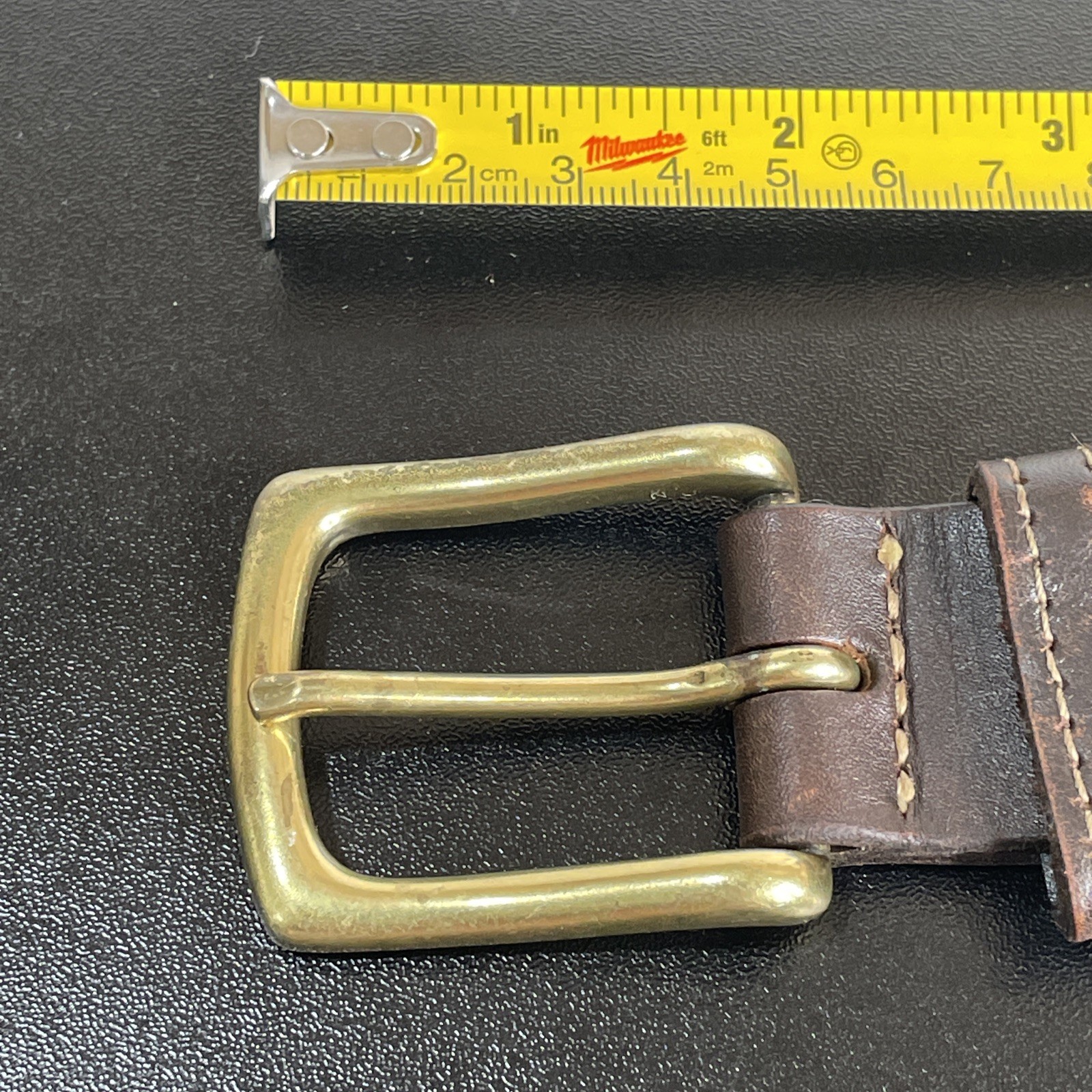 LOOP Mens Fabric Leather Belt Sz 34-36 Brown Navy Maritime Signal Flags R B Y C