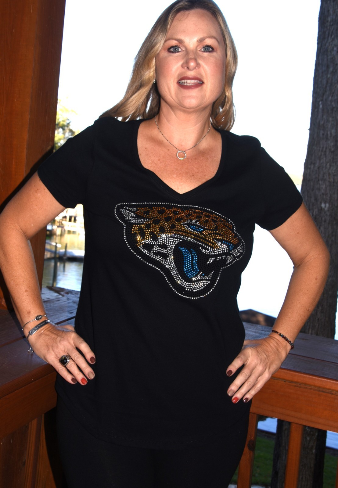 Jaguars rhinestone bling shirt or tank XS S M L XL XXL 1X 2X 3X4X5X