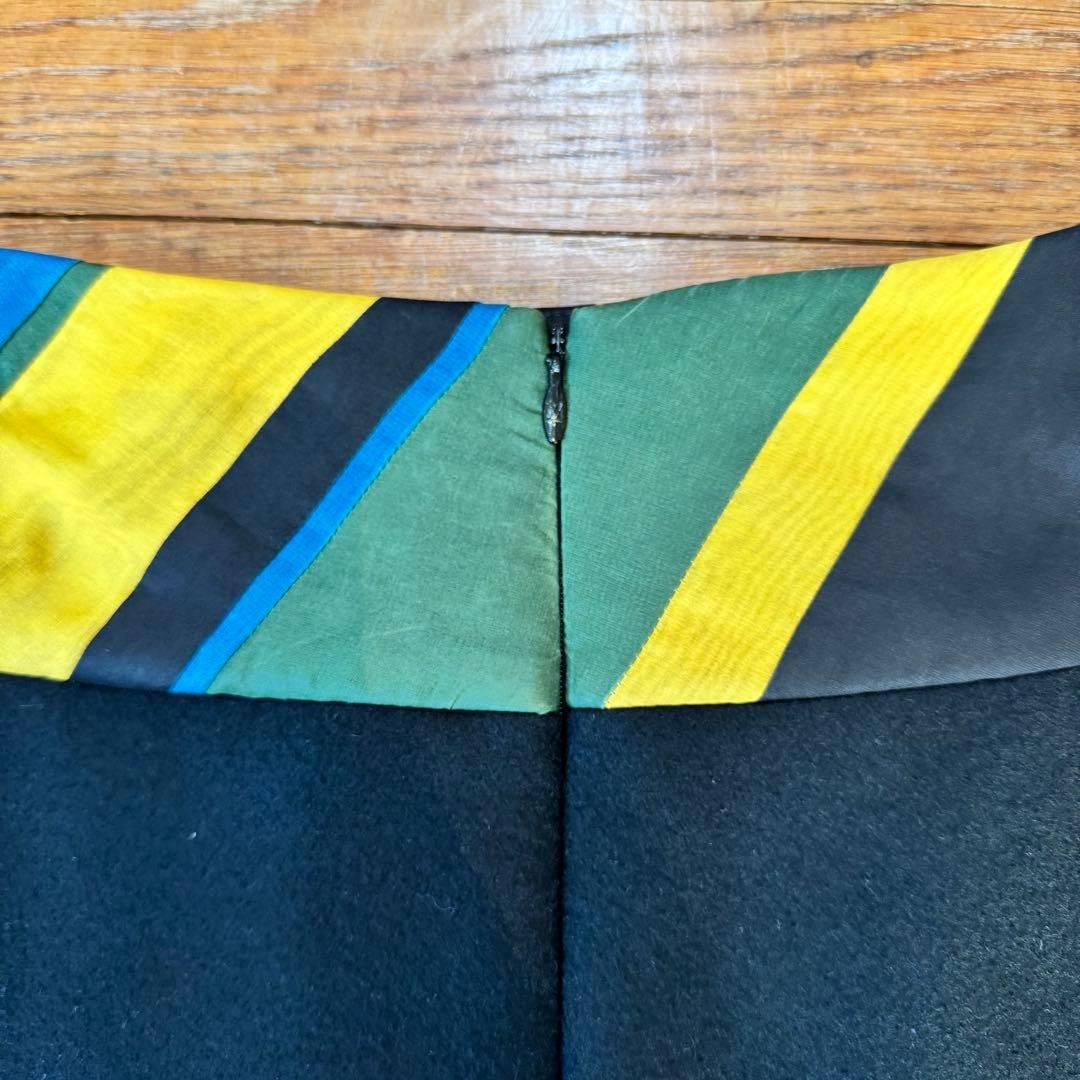 Louis Vuitton Skirt Size 34 Length 42cm Black Yellow Green Blue