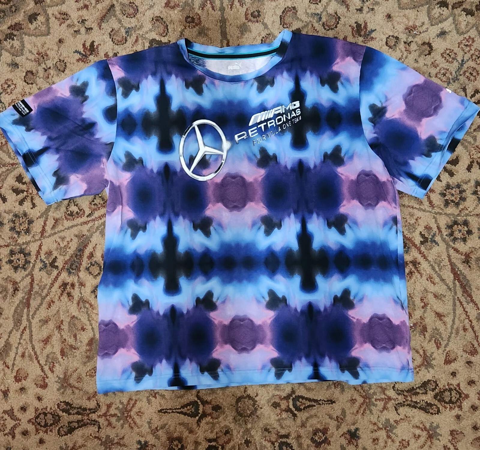 Puma Petronas Mercedes AMG Formula One Team Tie Dye T Shirt XL