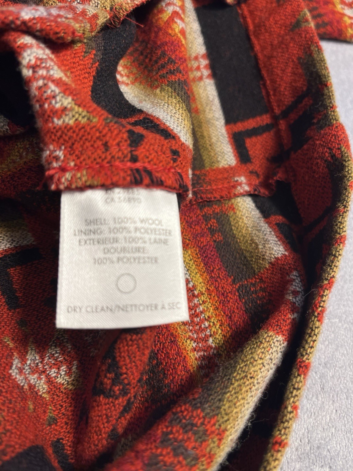 Pendleton Chief Joseph XXXL Wool Blend Button-Up Red Geometric Pockets