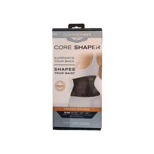 COPPER FIT Waist Shaper S/M Core Back Support Belt Slimming Compression Wrap