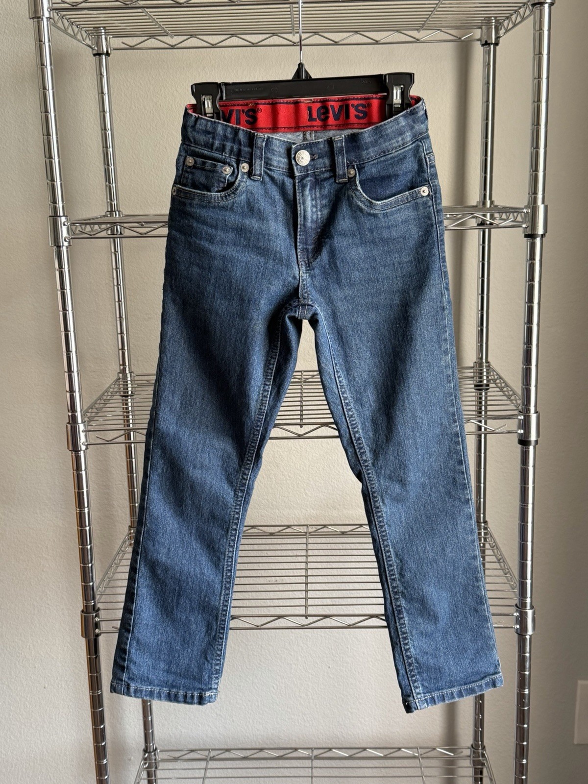 Levi’s 511 Boys Slim Skinny Blue Medium Wash Denim Jeans 7 REG Zip/Button