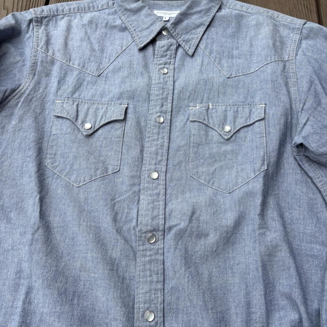 Engineered Garments Chambray Western Shirt Size L Japanese Designer F/S
