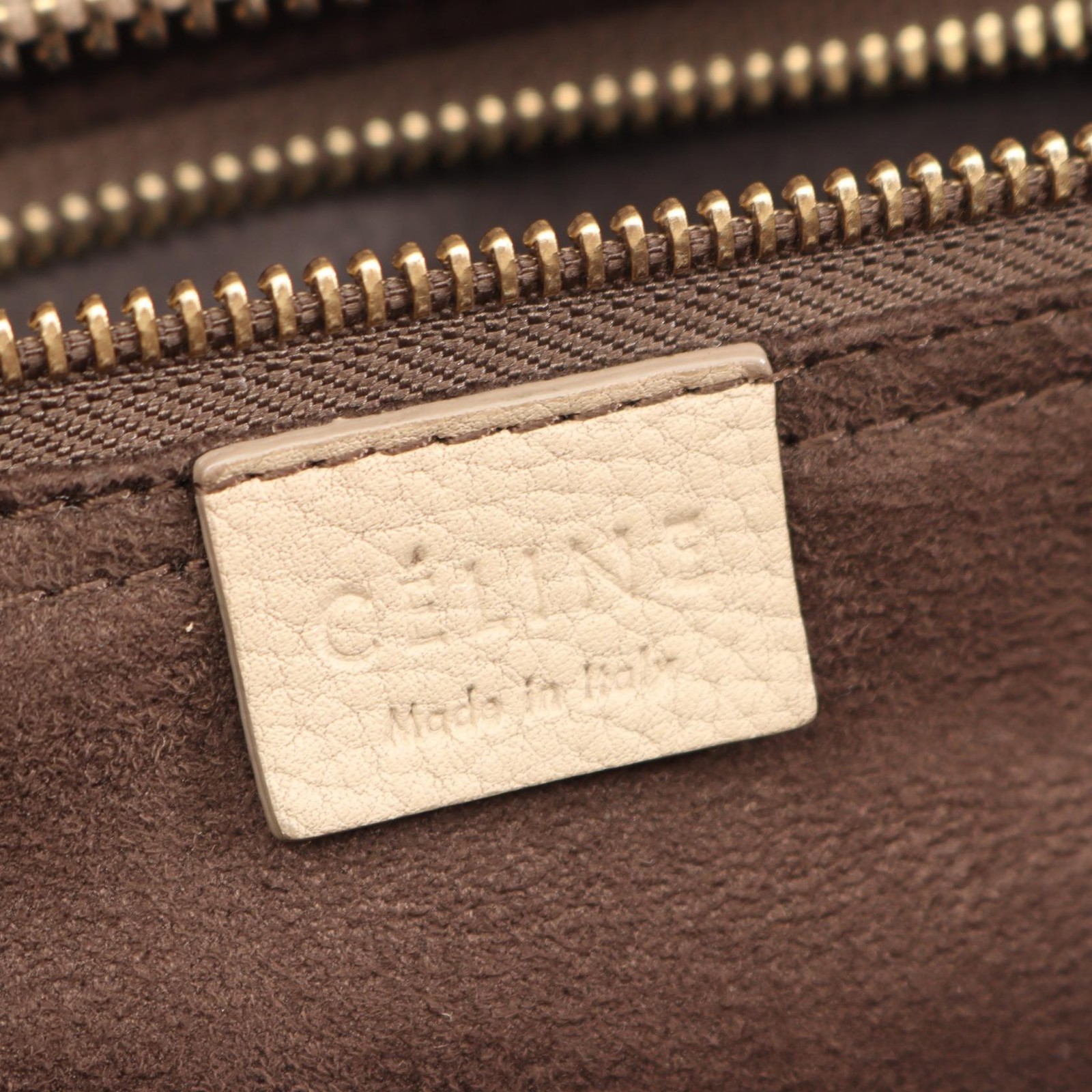 CELINE Luggage mini shopper Handbag 165213 leather Beige Used Women