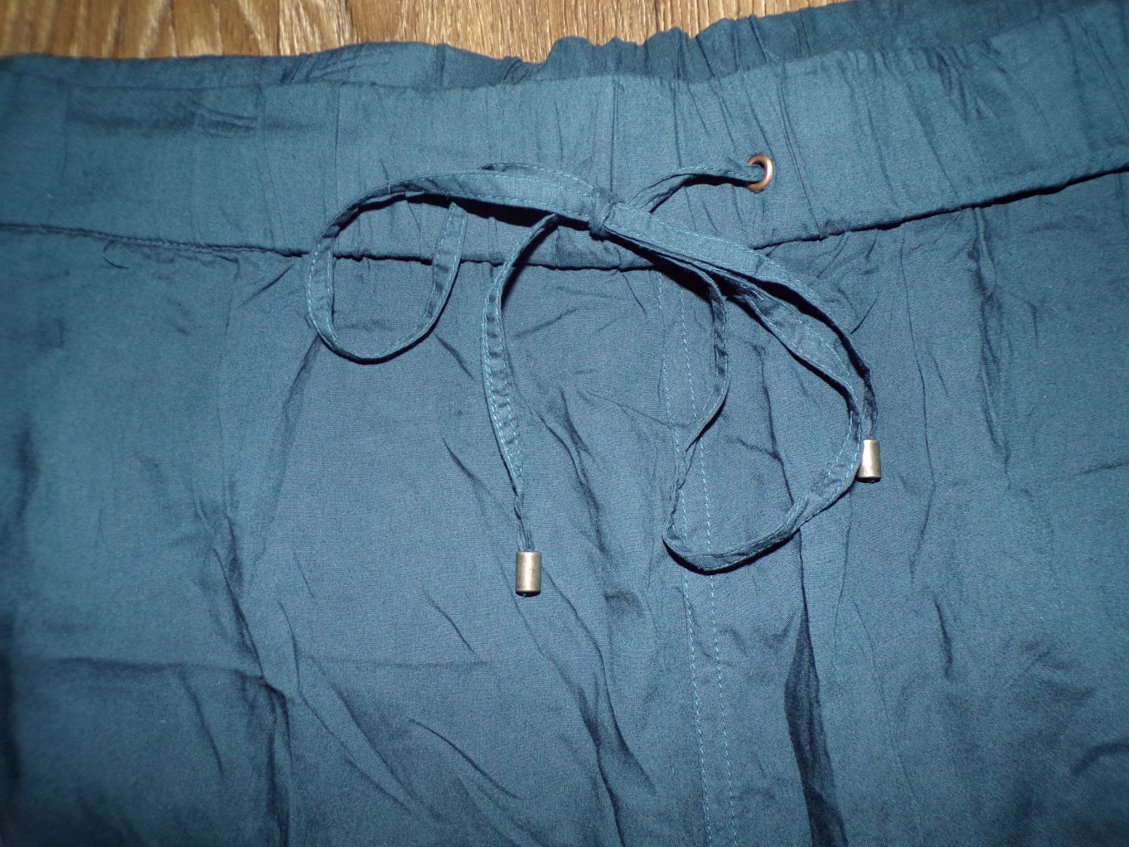 SUNDANCE Blue Embroidered Orange Pull On Pants Womens XXL Pockets Drawstring