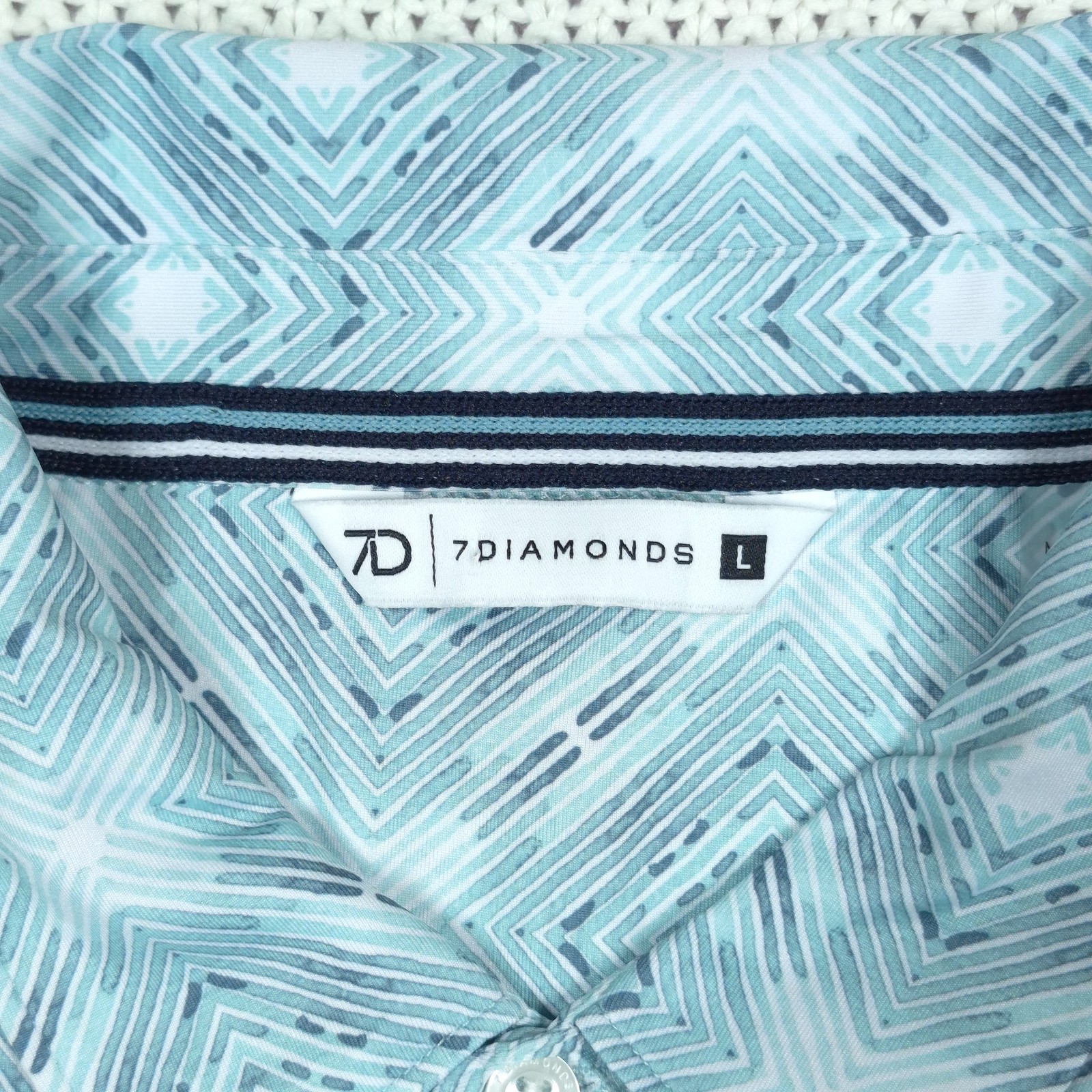 7 Diamonds Polaris Golf Polo Shirt Wicking Anti-Microbial Stretch Men’s Size L