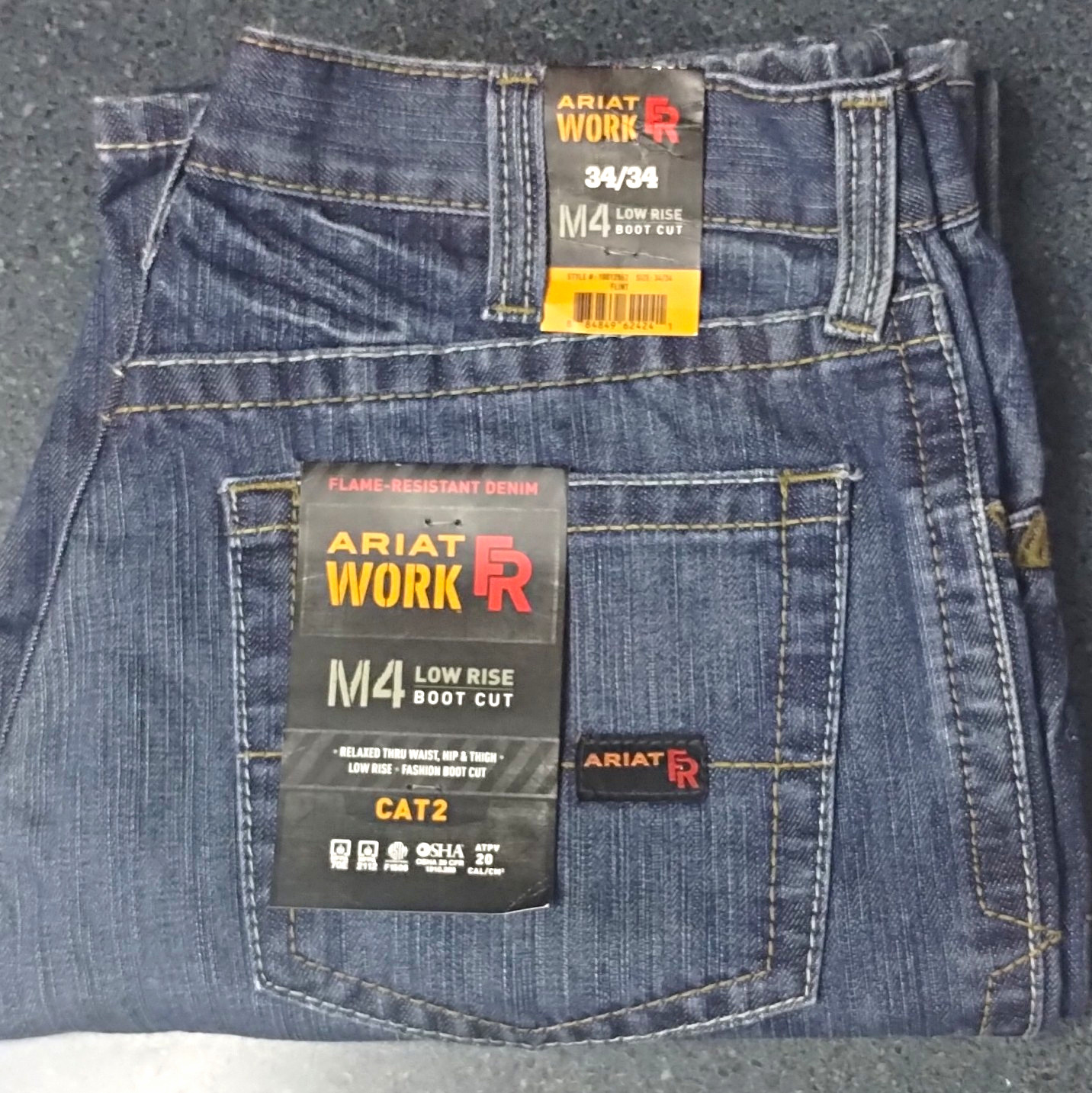 Ariat Work FR M4 Low Rise Boot Cut Flame-Resistant Denim Pants 34/34 Blue- X3