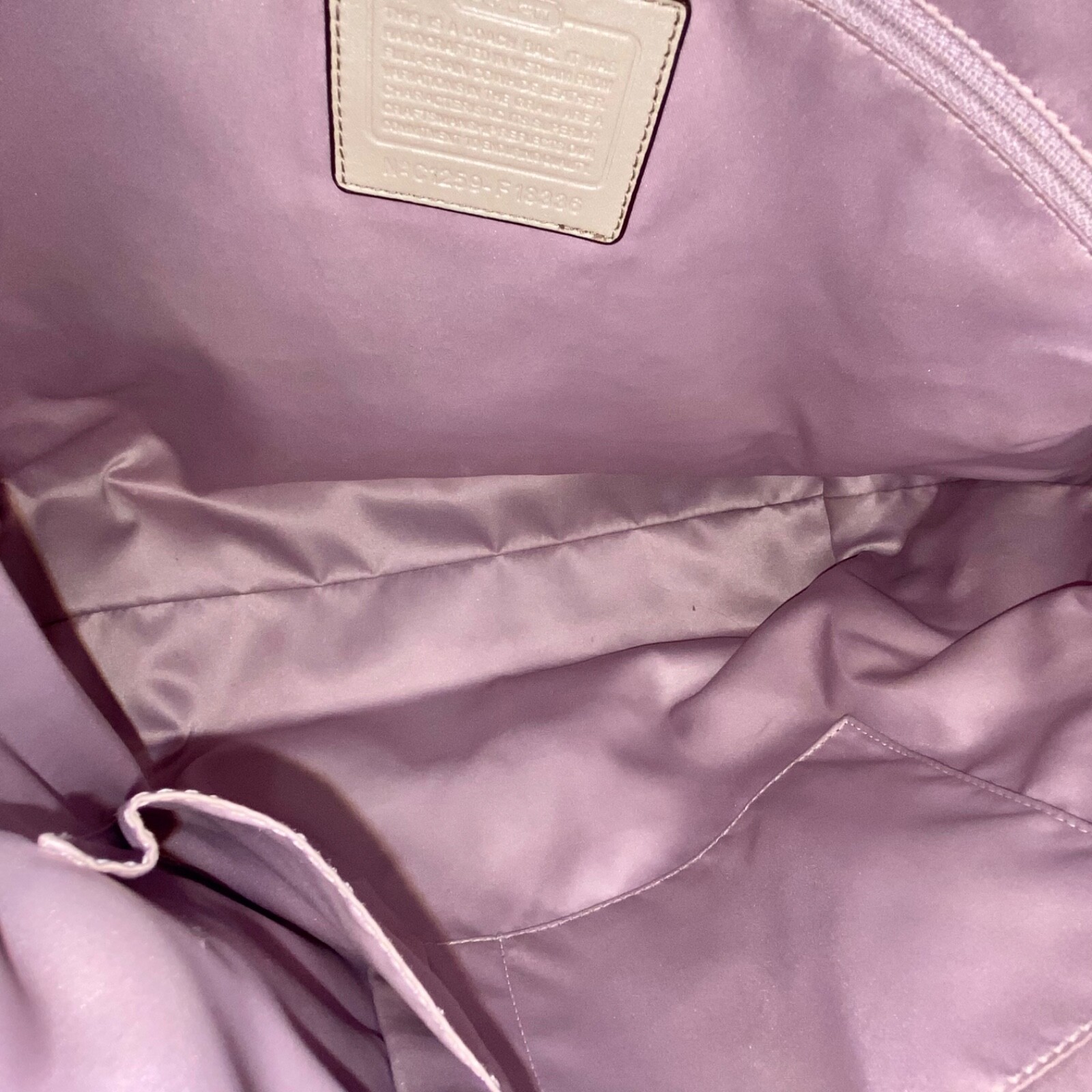 Coach Laura Signature Embossed Large Leather Tote F18336 Taupe