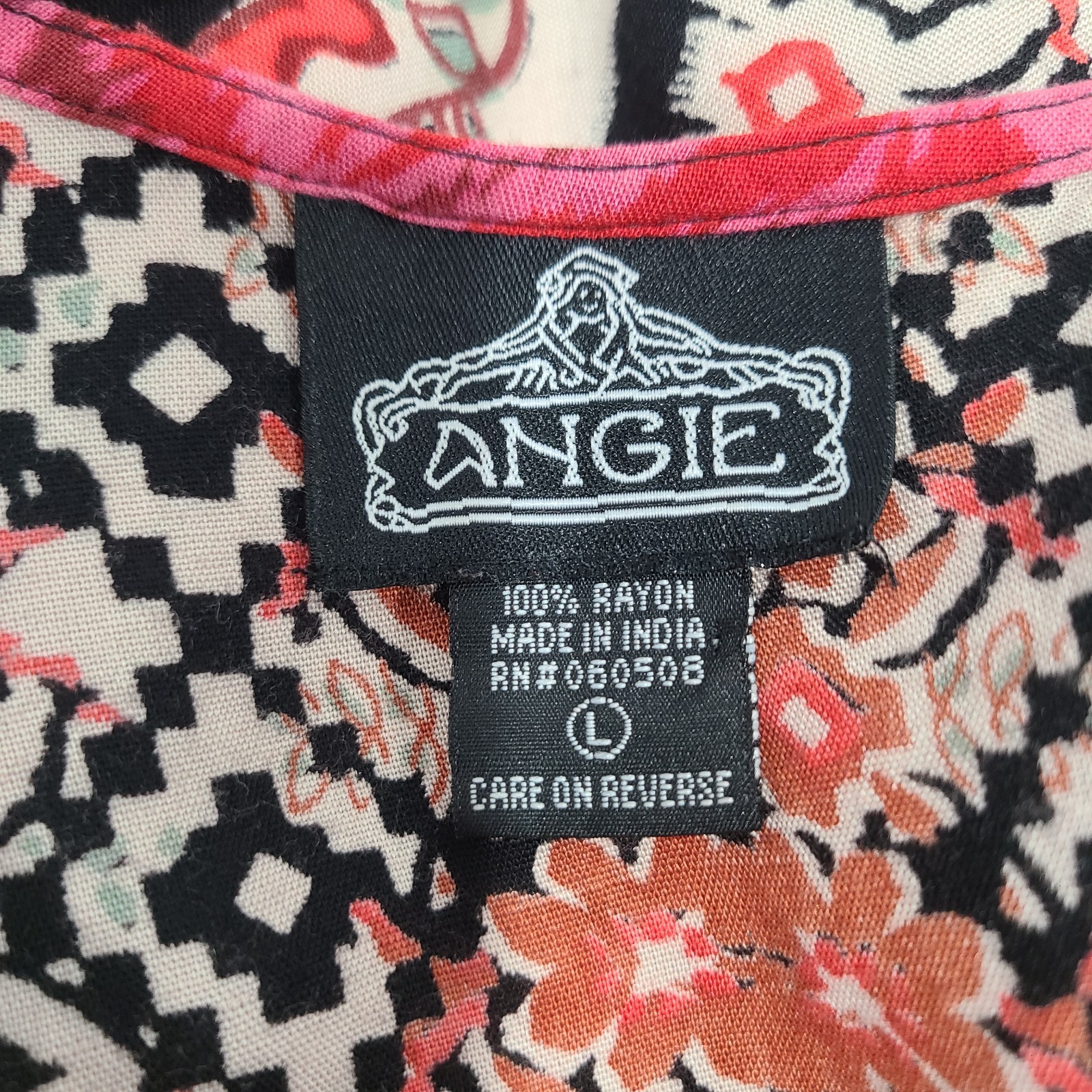 Vtg 90s Y2K Angie Colorful Lightweight Oversized Relaxed Shawl Roses Floral Lg