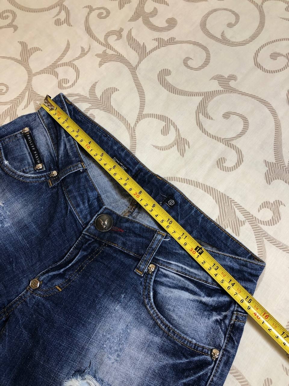 Philipp Plein Jeans 29 Straight Cut Distressed Ripped