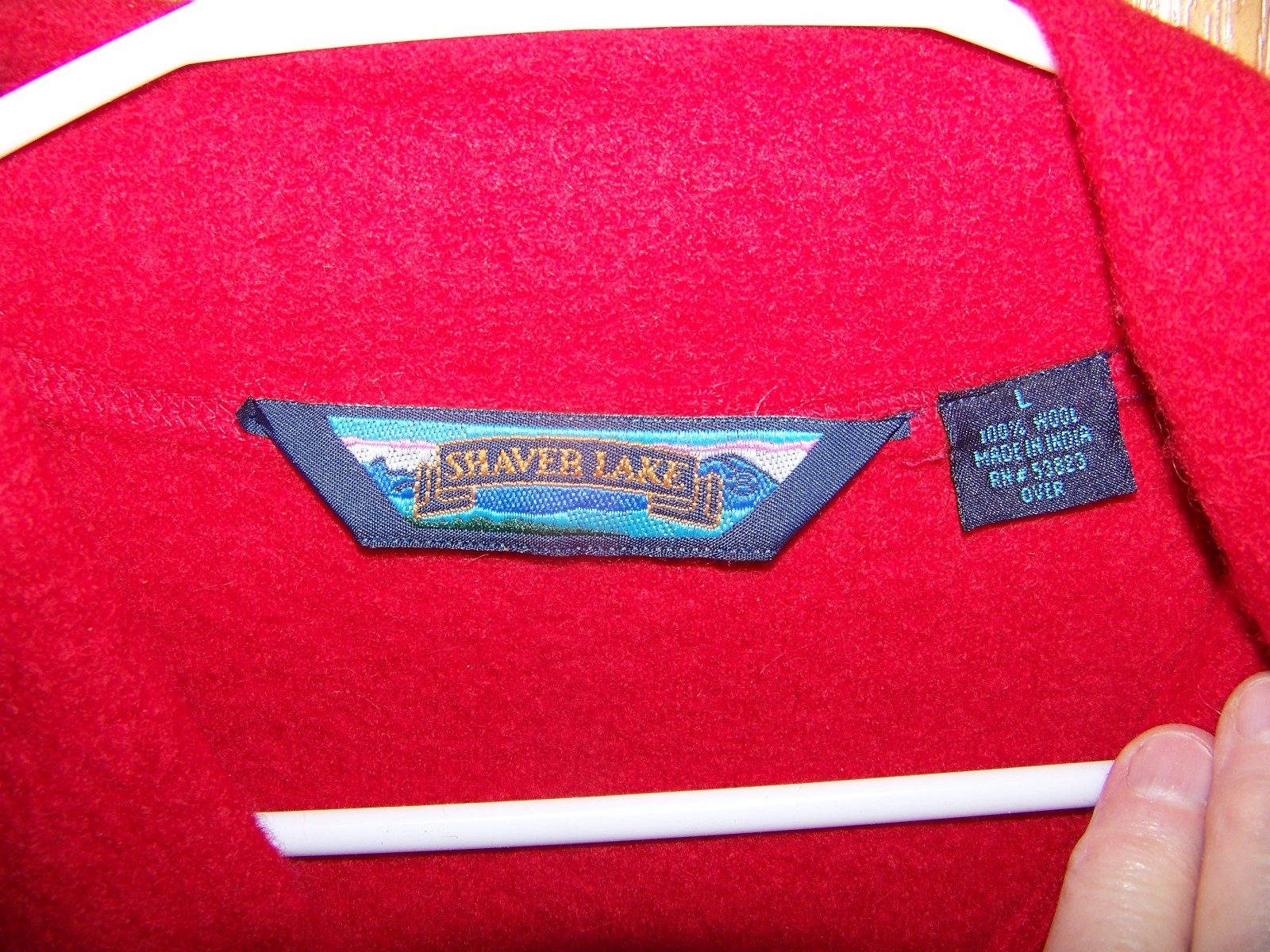 Shaver Lake Womens 100% Wool Full Zip Sweater Jacket Top Large Red Excellent