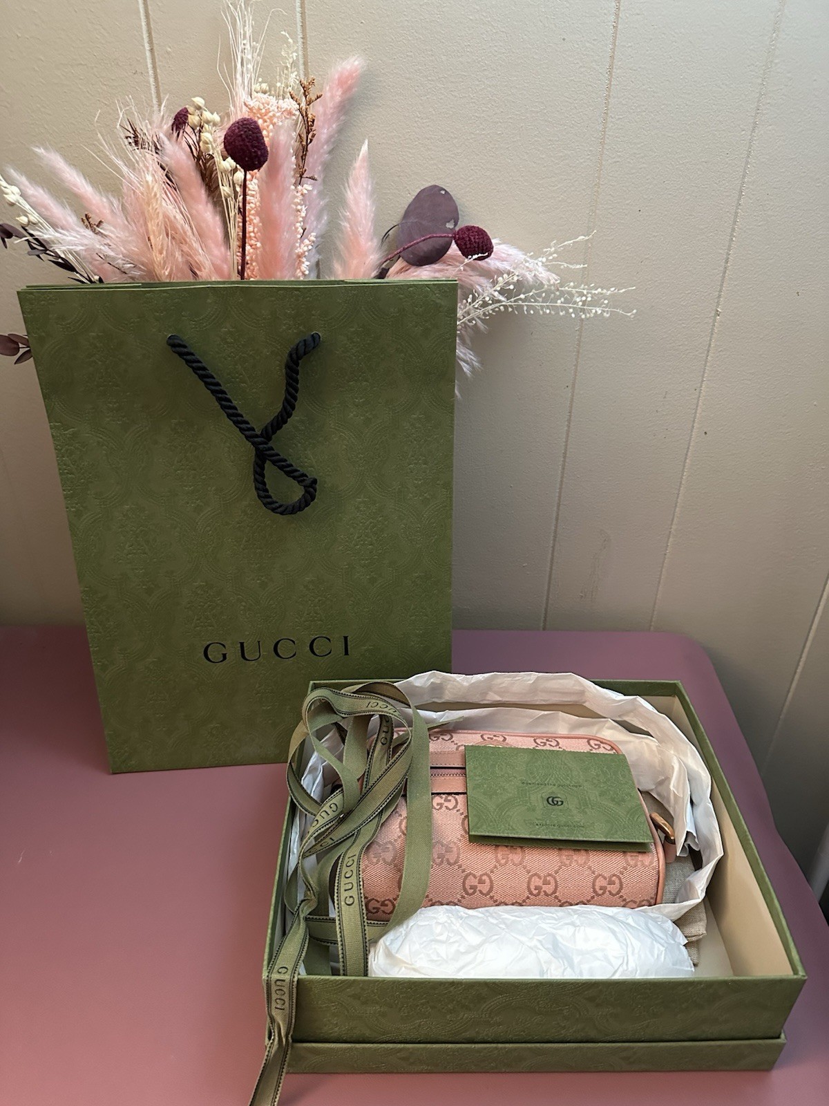 Gucci Pink Ophidia Mini Crossbody