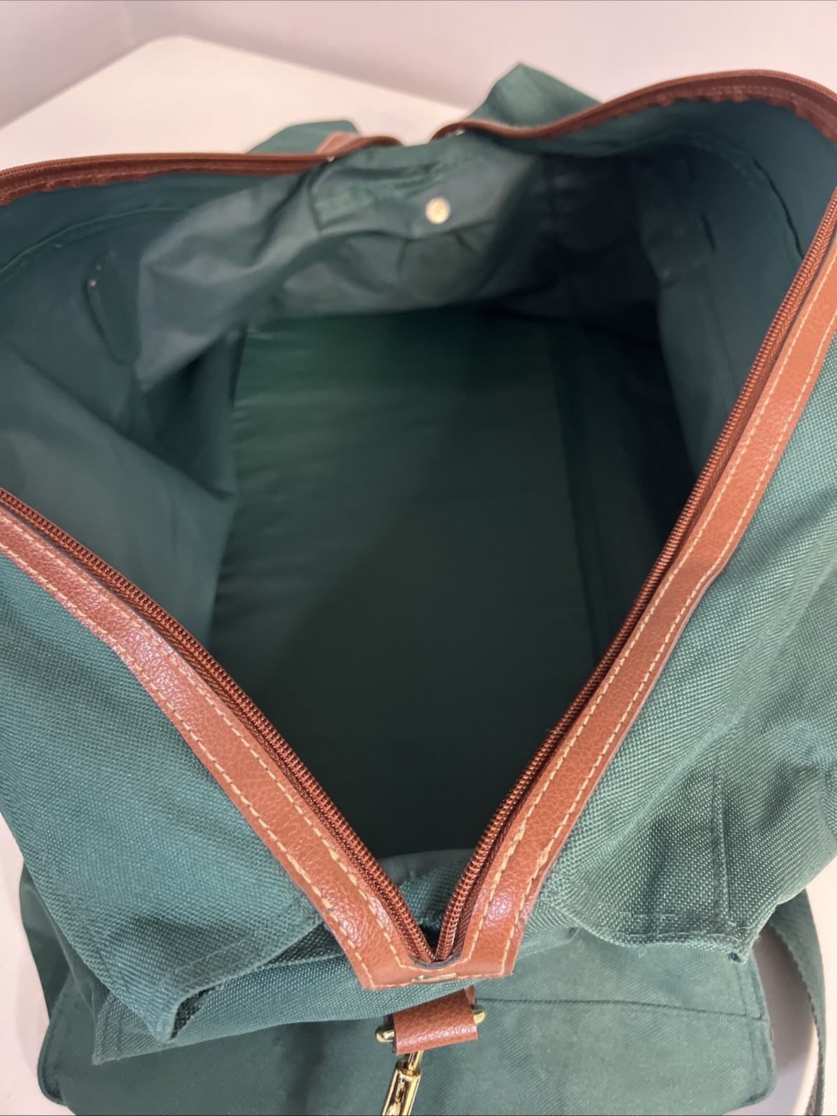 Vintage Ralph Lauren Weekender Duffle Bag 80’s-90’s Green Canvas Travel Tote
