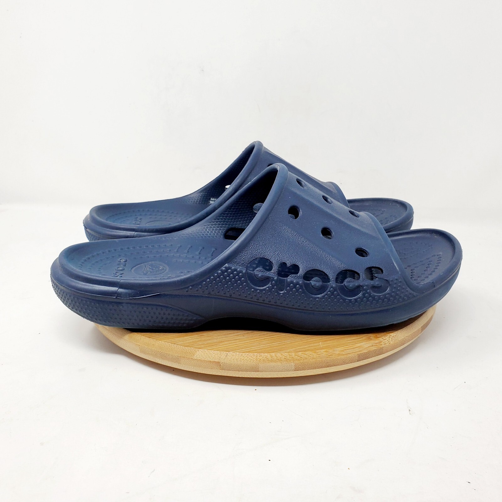 Crocs Baya Slide Sandals Womens 9 Blue Slip On Shoes Pool Beach