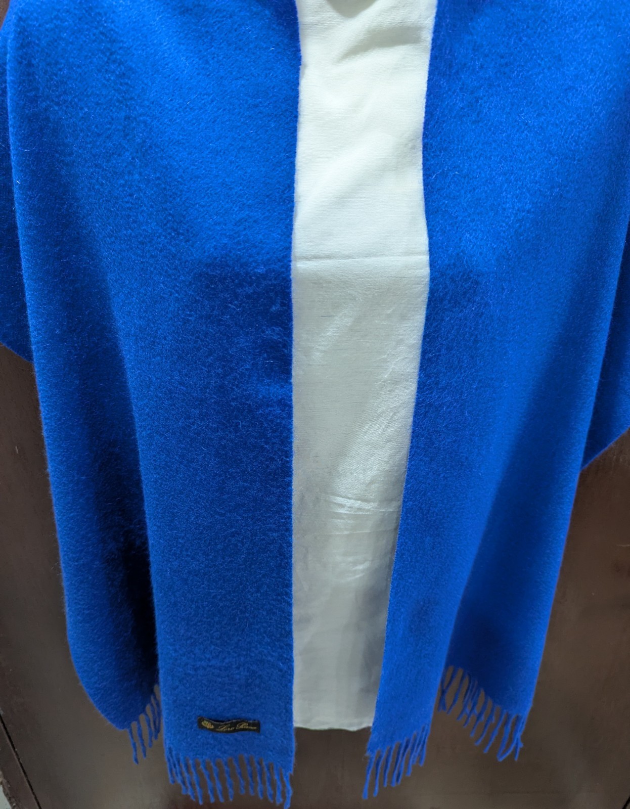 Loro Piana Style Blue Cashmere Scarf Soft 172x15inc | Made In Italy |