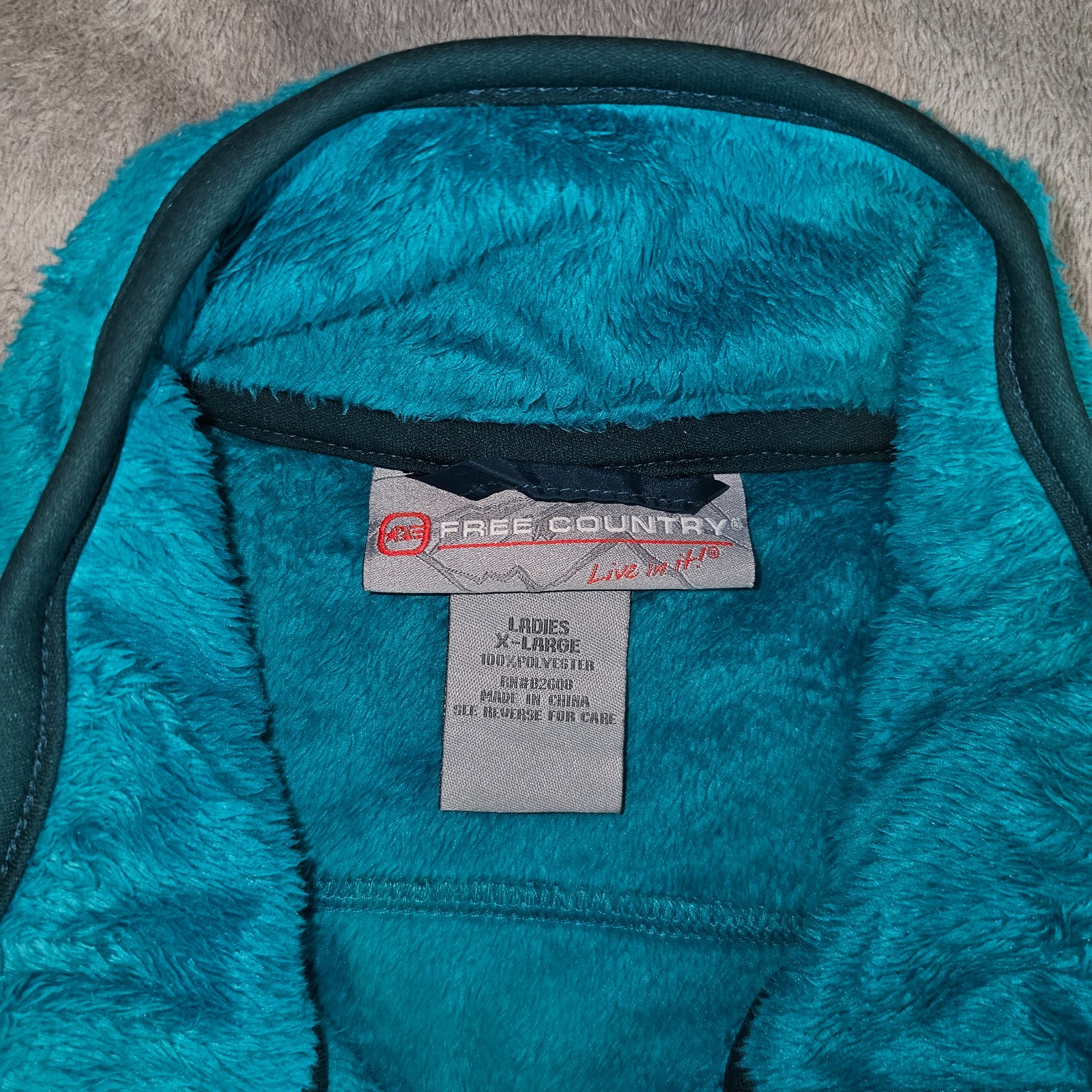 Free Country Womens Teal Full Zip Long Sleeve Fleece Jacket Size XL