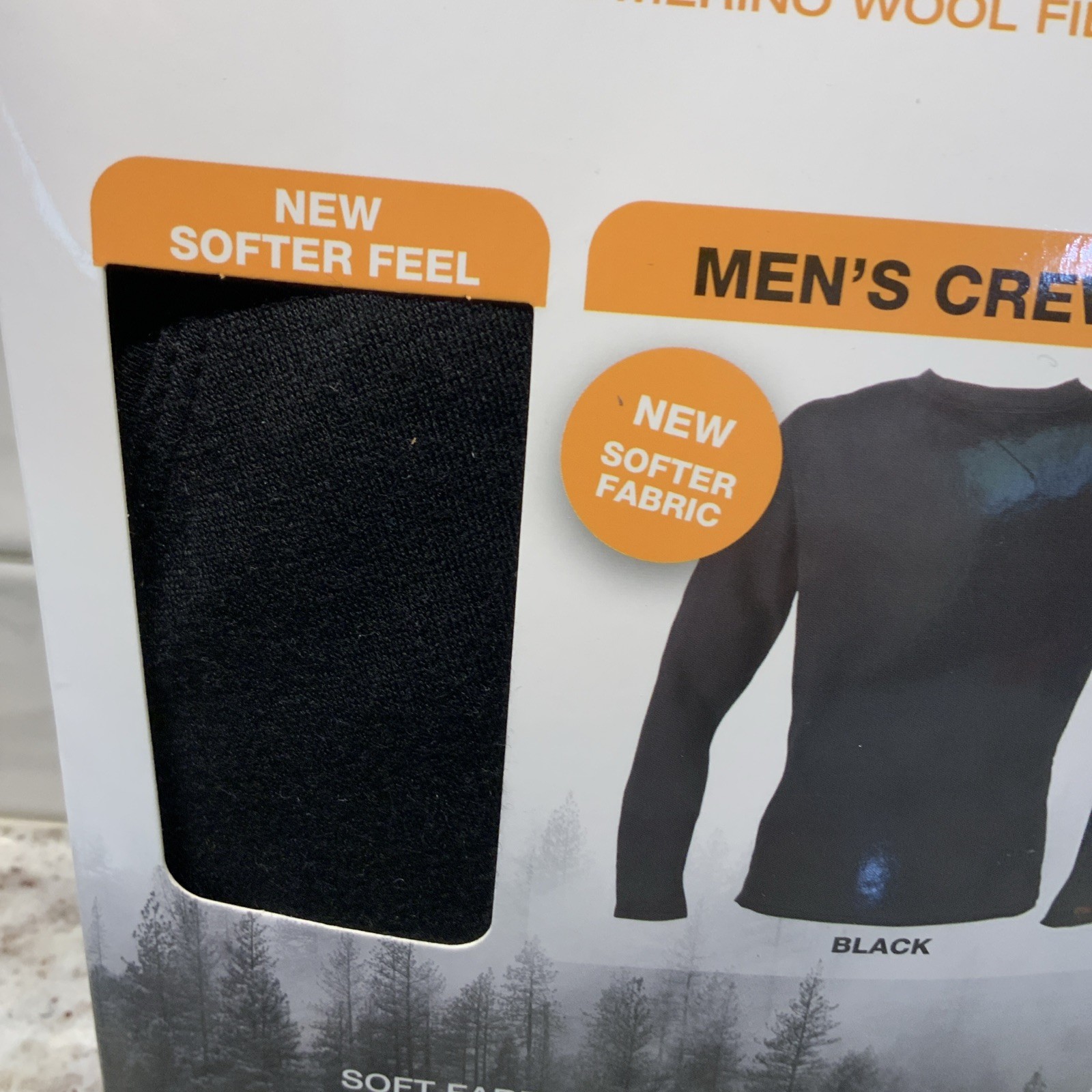 Omni Wool men’s Black base layer Crew top shirt Omniwool Medium NEW