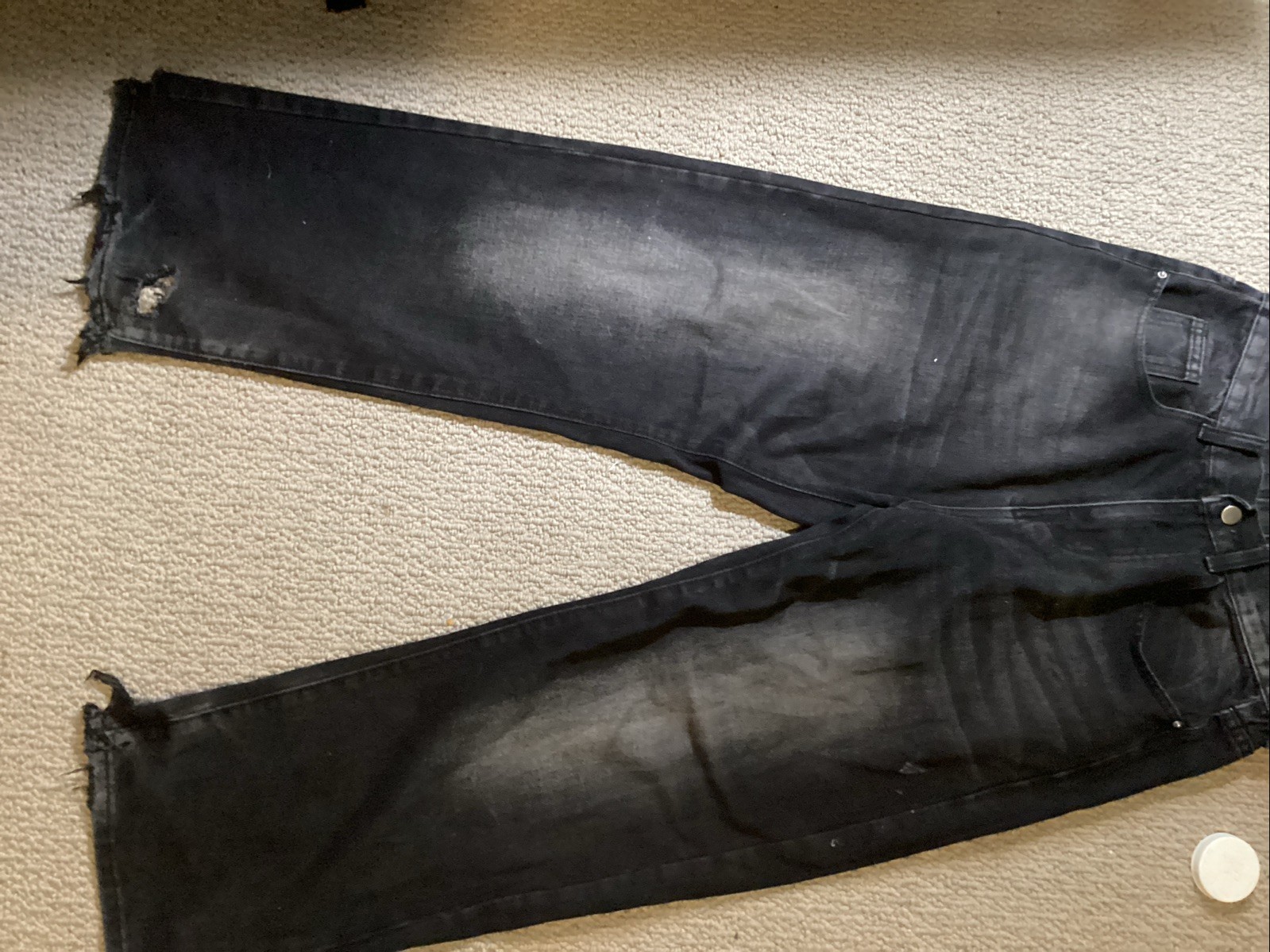 Black Washed Baggy Jeans. Bad Heelbite Bad Condition Size 28