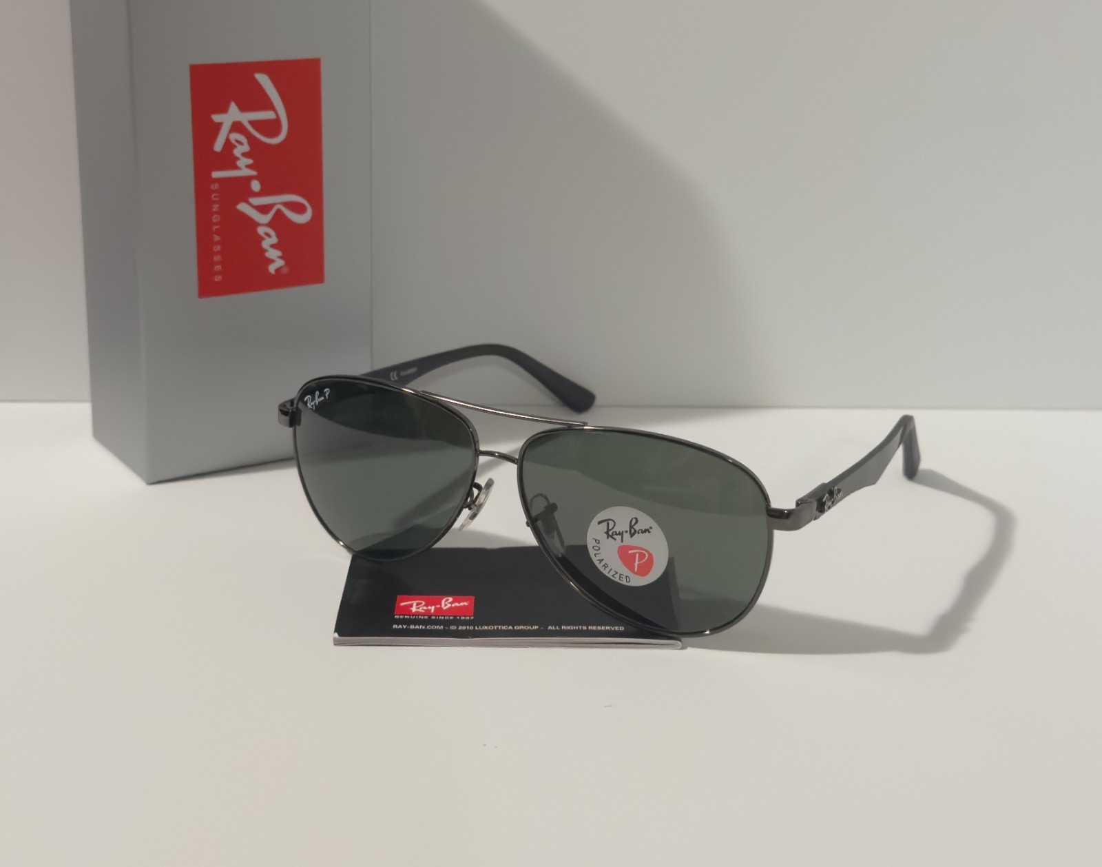 Ray-Ban RB8313 Gunmetal Green Aviator Sunglasses Unisex Ships Today