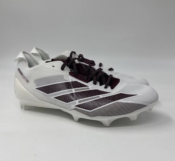 adidas Adizero Electric IE6289 Football Cleats White nby Maroon Size Men’s 11.5