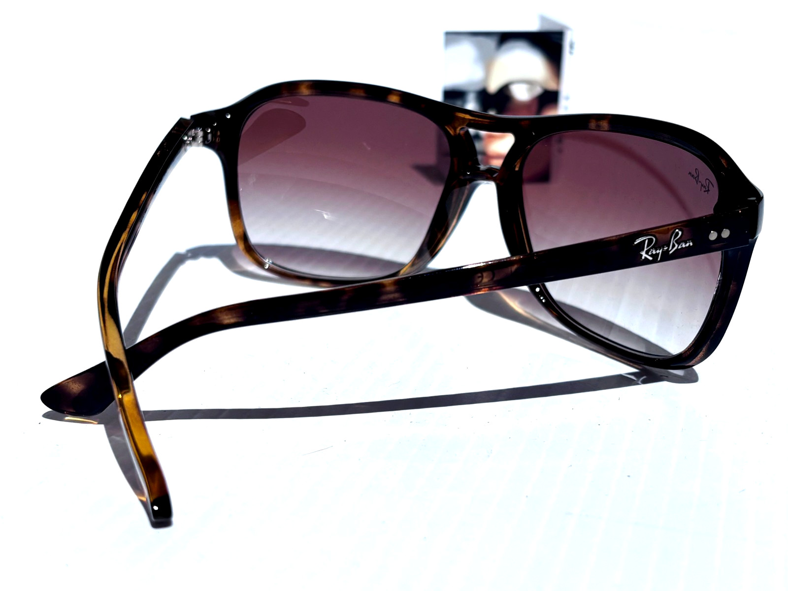 Ray Ban CATS 4000 Light Havana GRADIENT Crystal Brown Sunglass RB 4128 710/51