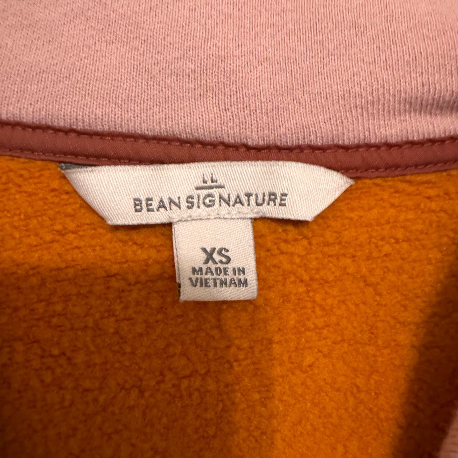 L.L. Bean Signature Colorblock Quarter Zip Fleece Pullover Cozy Fall Sz XS