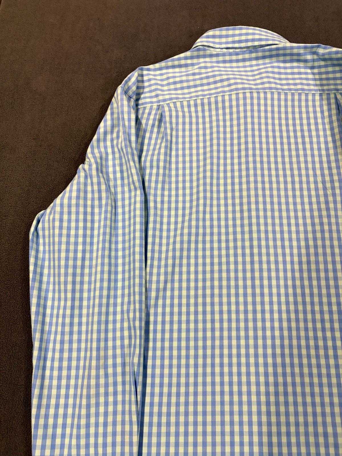 Sonoma Shirt Mens Large Gray Gingham Check Performance Stretch Pleated Button Up