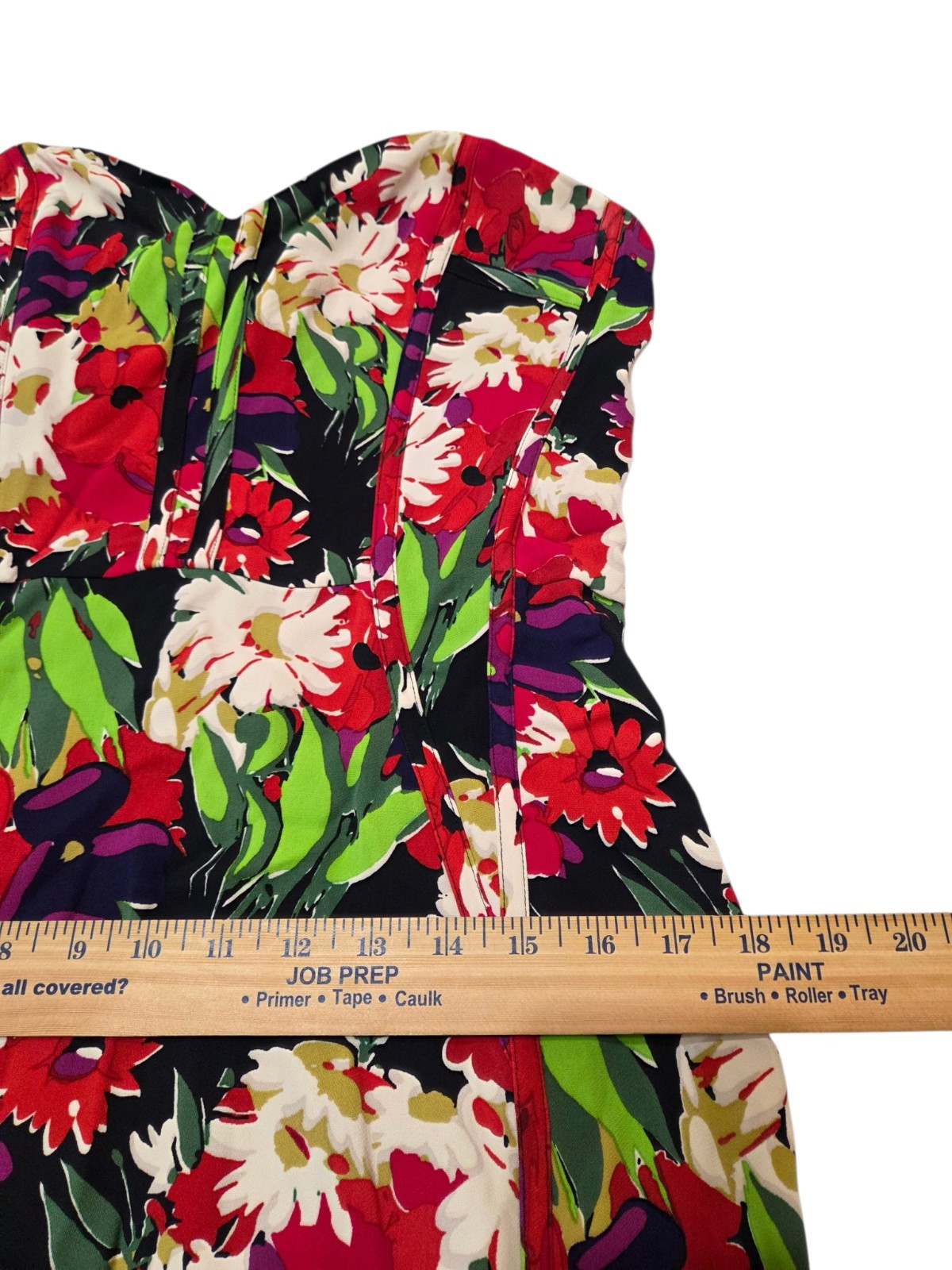Veronica Beard Saffron Floral Print Dress Women’s 12 Multicolor Strapless J9.1