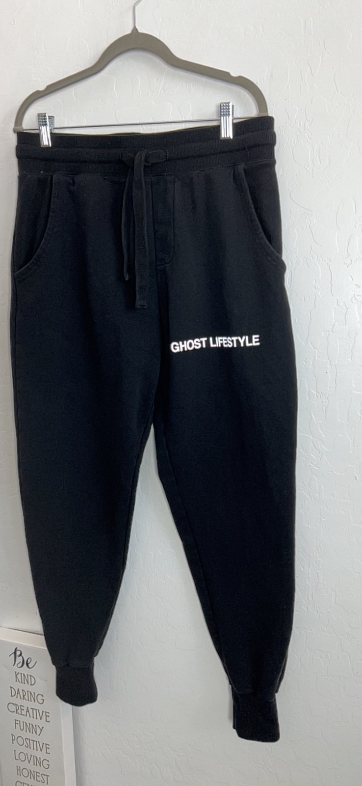 Ghost Lifestyle Joggers Black Size Large unisex active gym fitness weight train