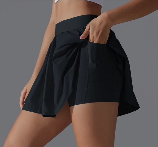 Women’s Yoga Skirt Tennis Skinny Stretch Workout Gym Shorts Fitness High Waist