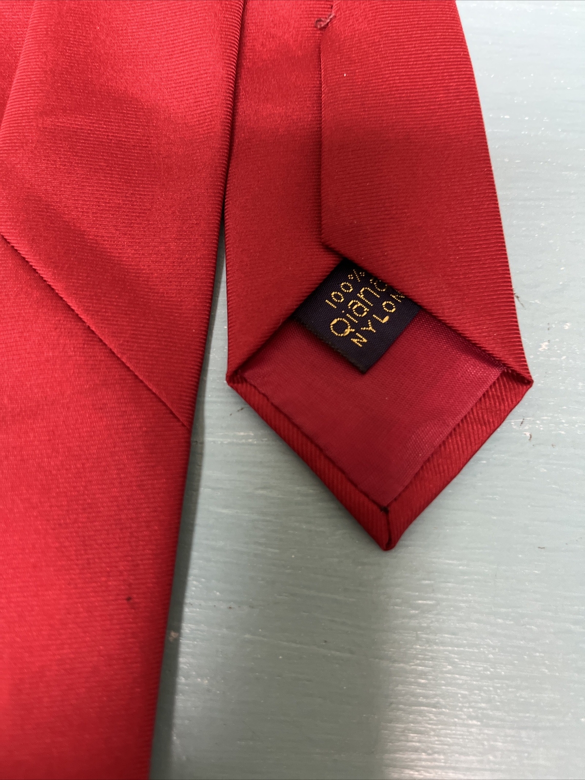 Lovemans Red Necktie 100% Qiana Nylon Fabric Hand Made in USA Classic 57-60” Tie