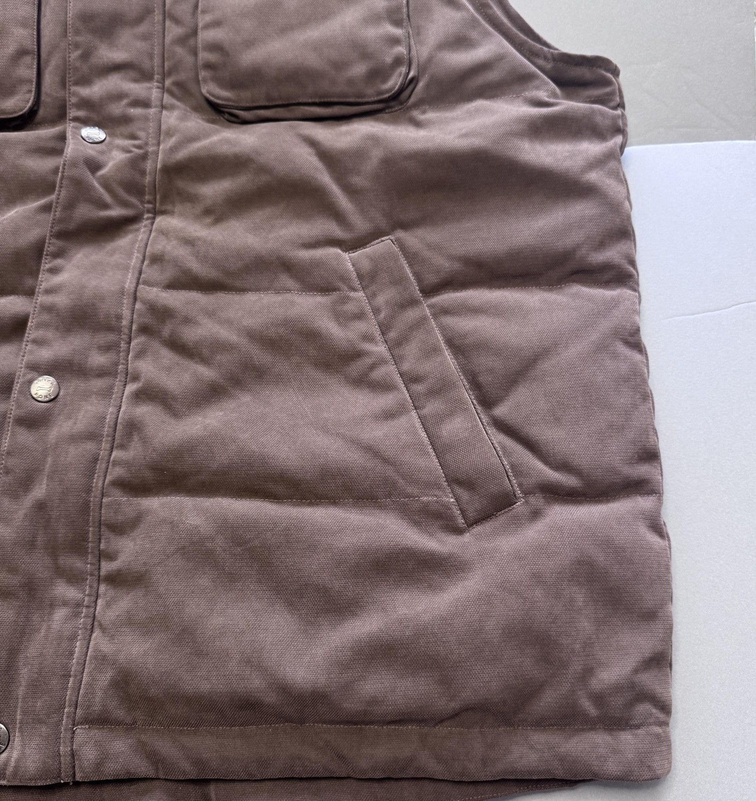 Driza-Bone Mens Quilted Waistcoat XL Brown Puffer Hunt Gilet Shooting Full Zip