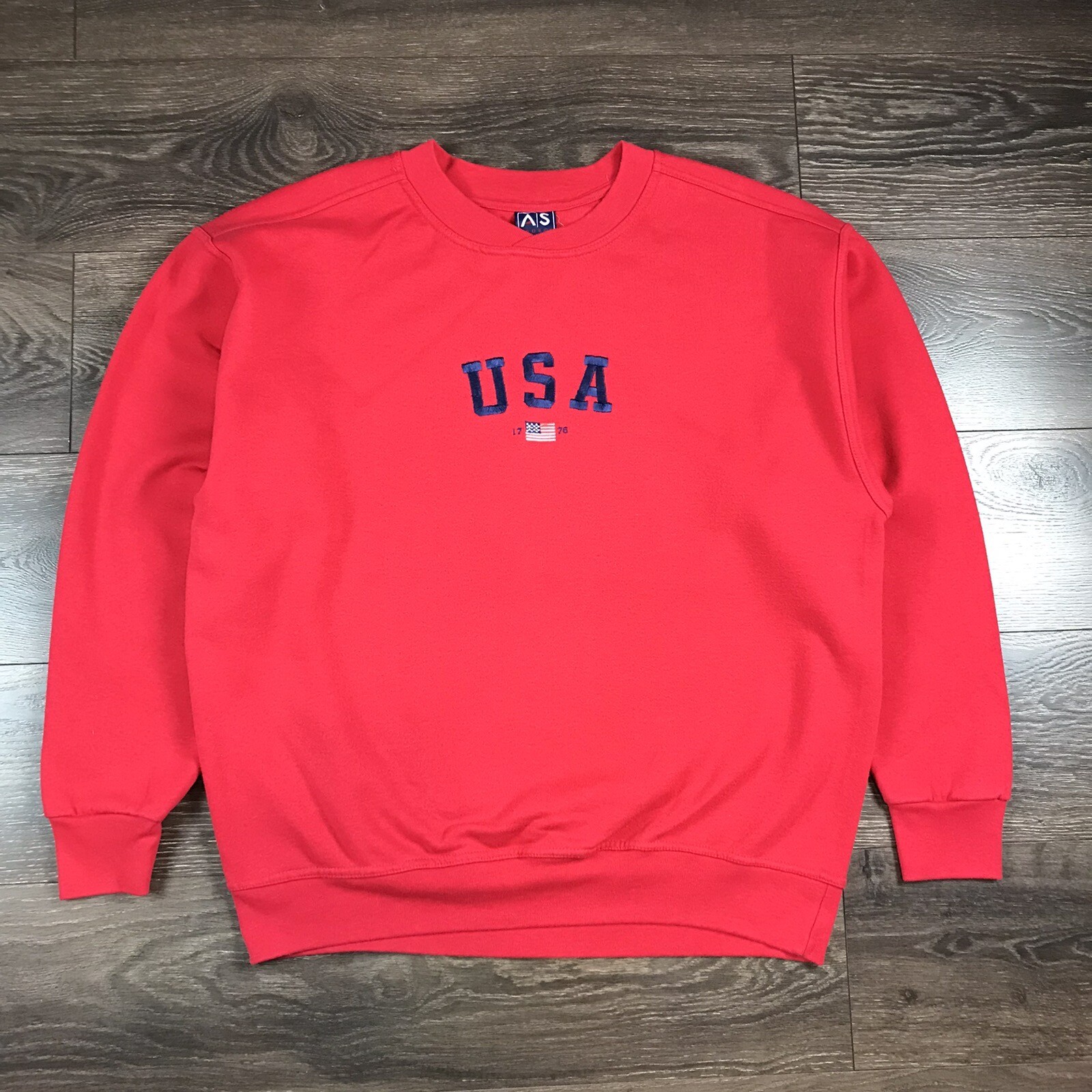 A|S Sports 1776 American Flag United State Of America 90s Vintage USA Sweater XL
