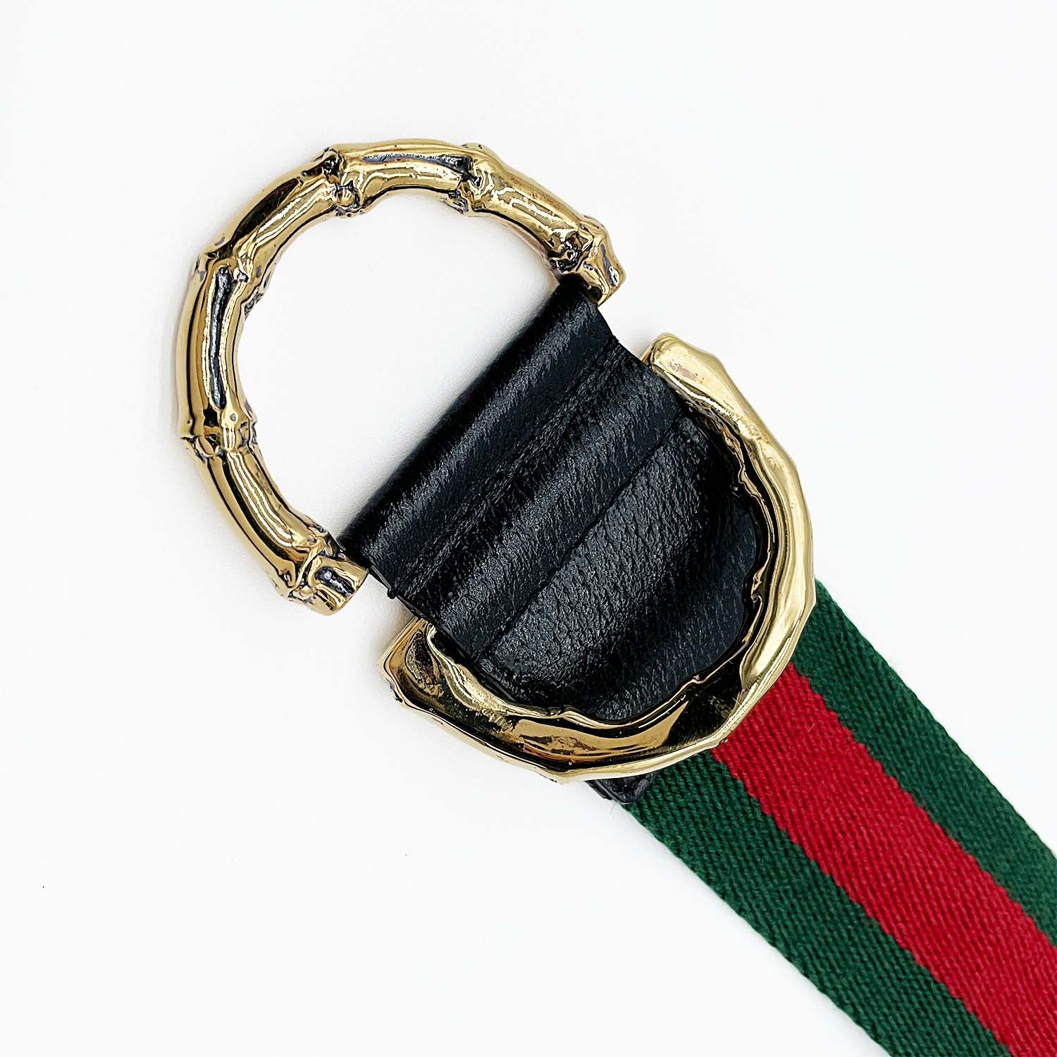 AUTHENTIC GUCCI Web stripebelt green/Red Nylon/metal unisex