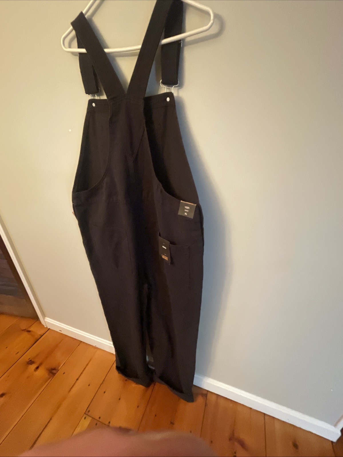 VANS Sirelle Overalls Black Cotton Relaxed Fit Women’s Size Medium M NEW