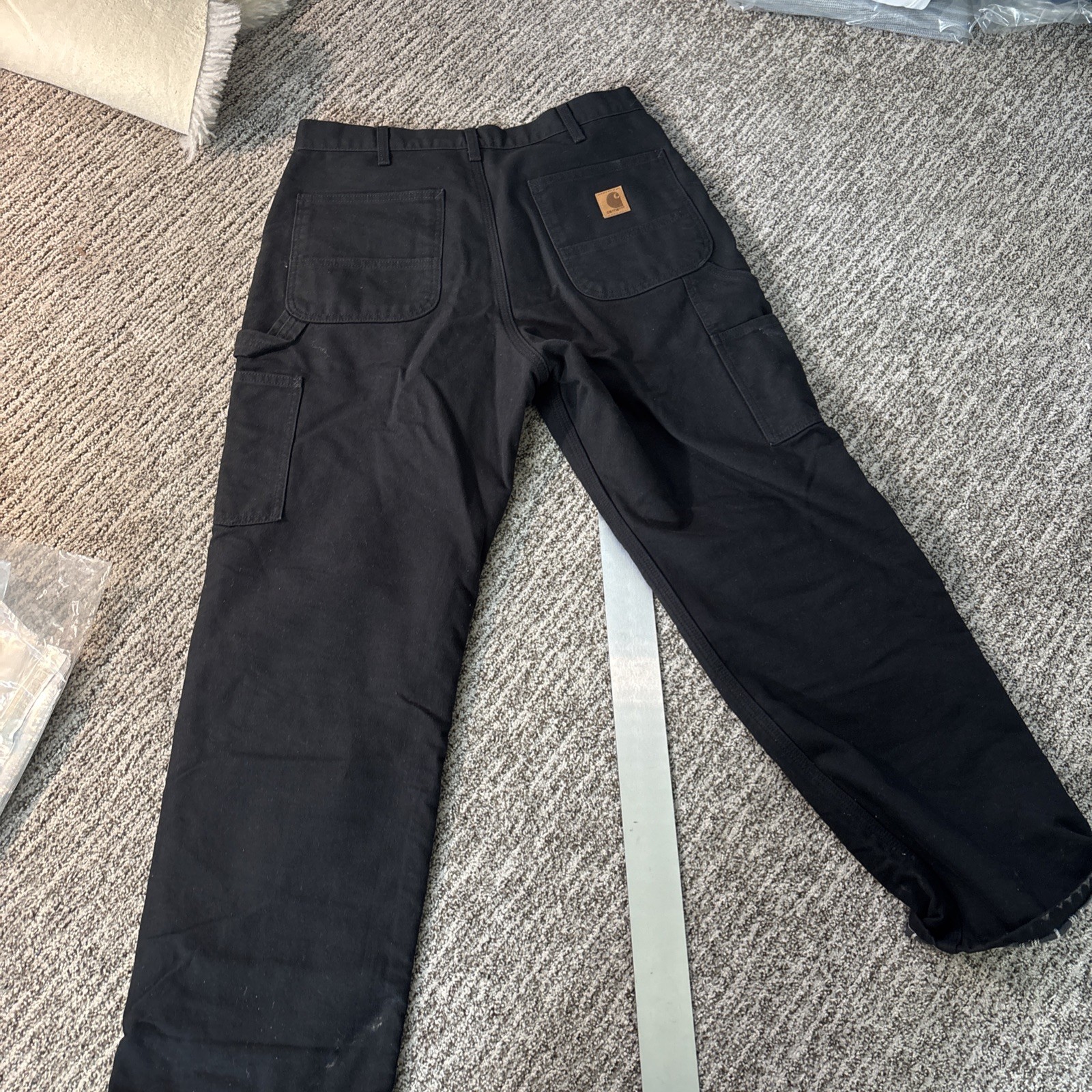Men’s Carhartt Fleece Lined Double-Knee Pants Black 33×30