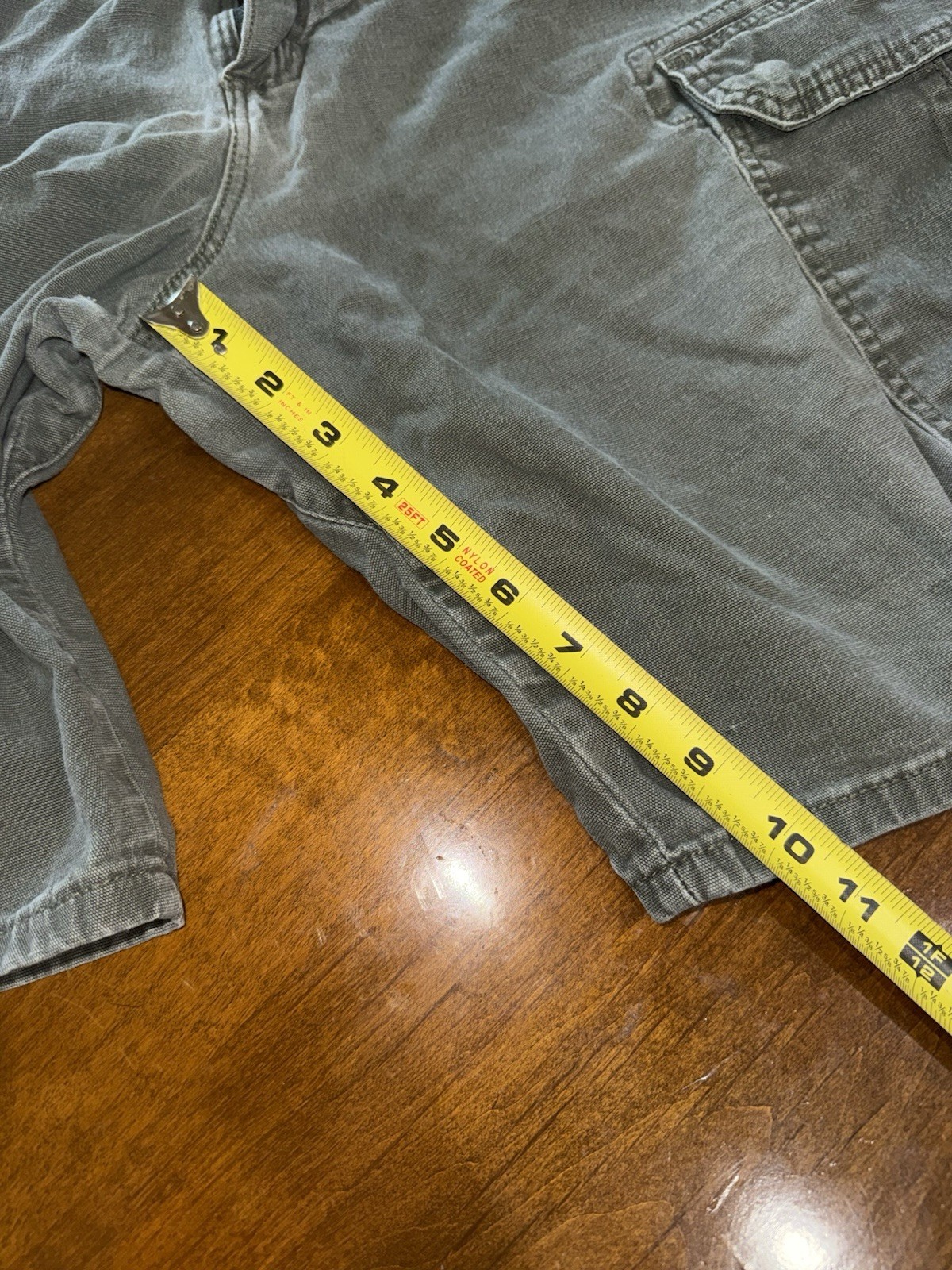 Wrangler Riggs Workwear Men’s Gray Canvas Cotton Cargo Shorts 10″ Inseam