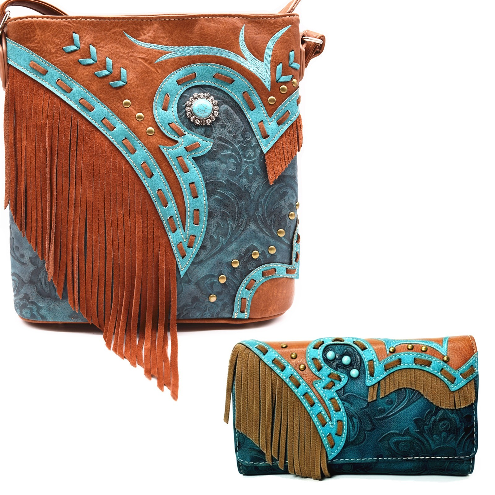 Western Style Fringe Crossbody Handbag Women Purse Single Shoulder Bag Wallet TQ
